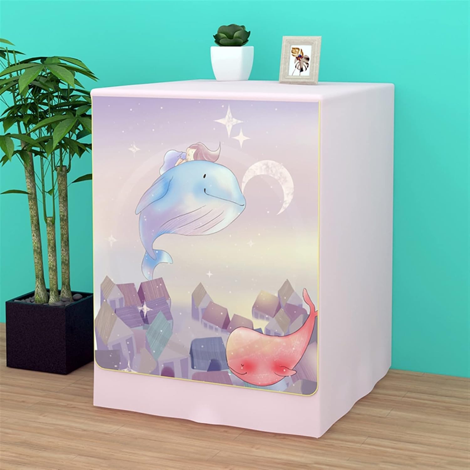 Washing Machine Cover Washing Machine Cover Home Sunscreen Laundry Dryer Waterproof Polyester Roller Dust Proof Case for Home Appliances (Color : AA, Specification : 60x57x85cm L)