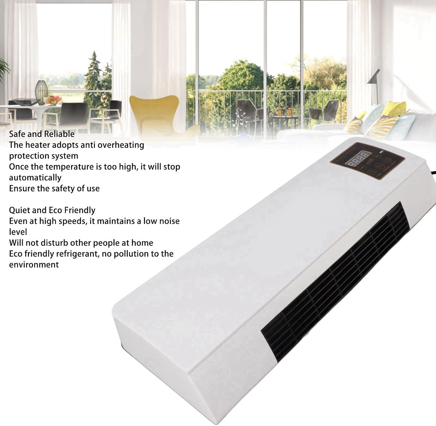 ZJchao Dual Use Wall Mounted Heating Machine, Small Air Conditioner Highly Efficient Blows Nature and Hot Air Fan Wide Angles Mobile Mini Air Conditioning Hot Fan for Bedroom Living Room Office