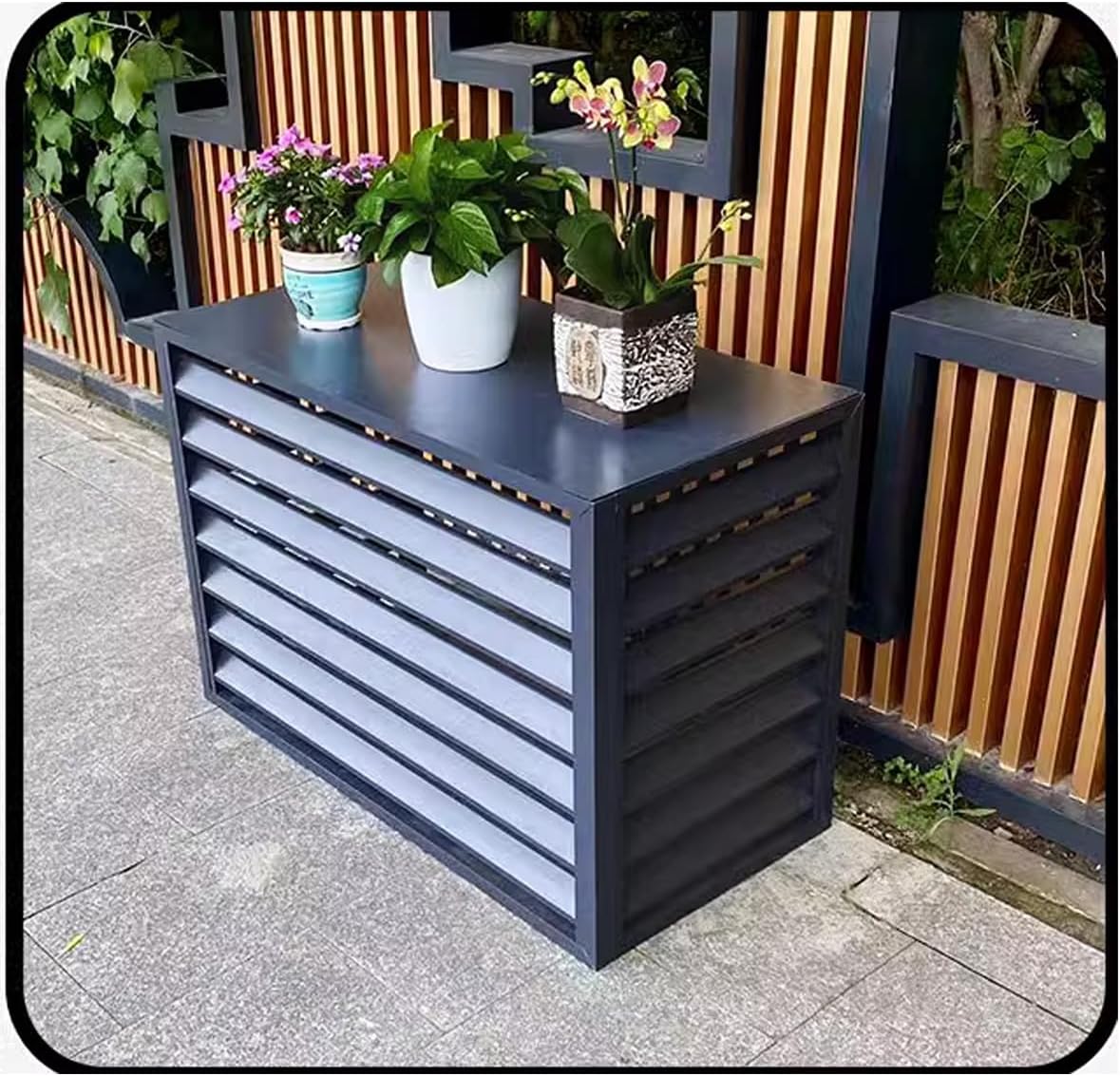 Air Conditioner Covers For Outside Units Decorative Privacy Screen Air Conditioner Protection Cover Weather Resistant Privacy Fence L100*H70*W50cm 39*28*20in，L110*H80*W60cm 43*31*24in Aluminum ( Col