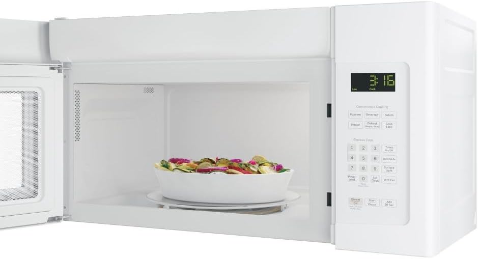 GE JNM3163DJWW 1.6 Cu. Ft. White Over-the-Range Microwave