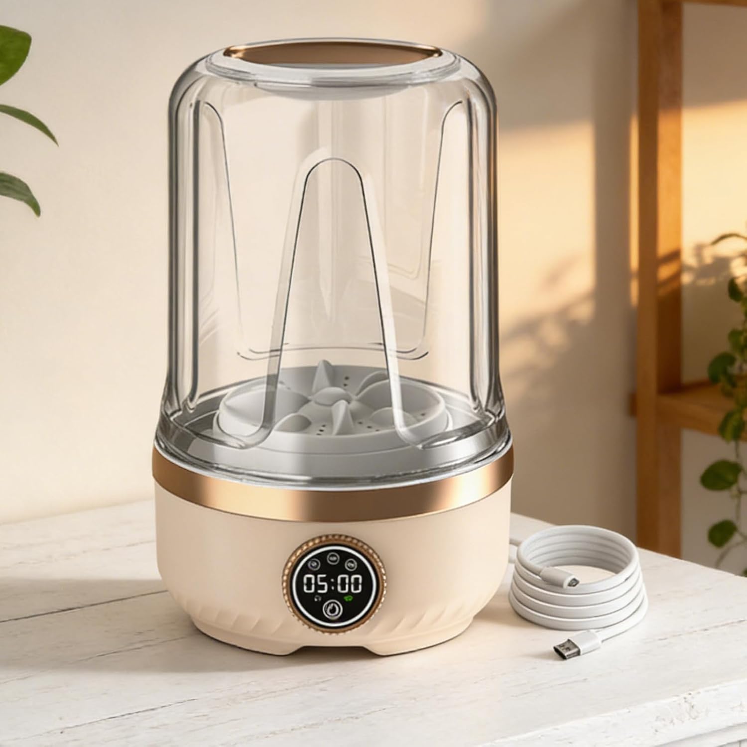 Portable Mini Washer, Rechargeable Washing Machine, Fabric Cleaner with Compact Design, Portable Laundry Device, Apartment Laundry with Lightweight Build, Travel Washer for Clothes