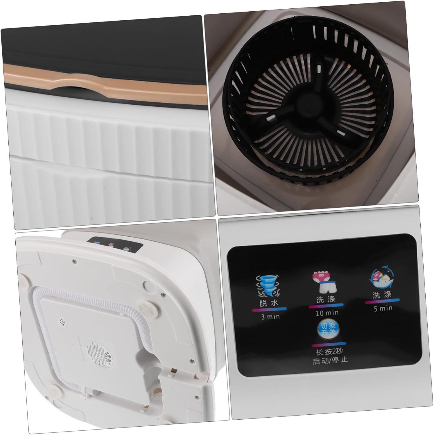 Mini Portable Folding Washing Machine Compact Laundry Washer Dryer for Small Clothes Underwear Socks Clothes Quiet Low-noise Operation for Travel Camping Apartments