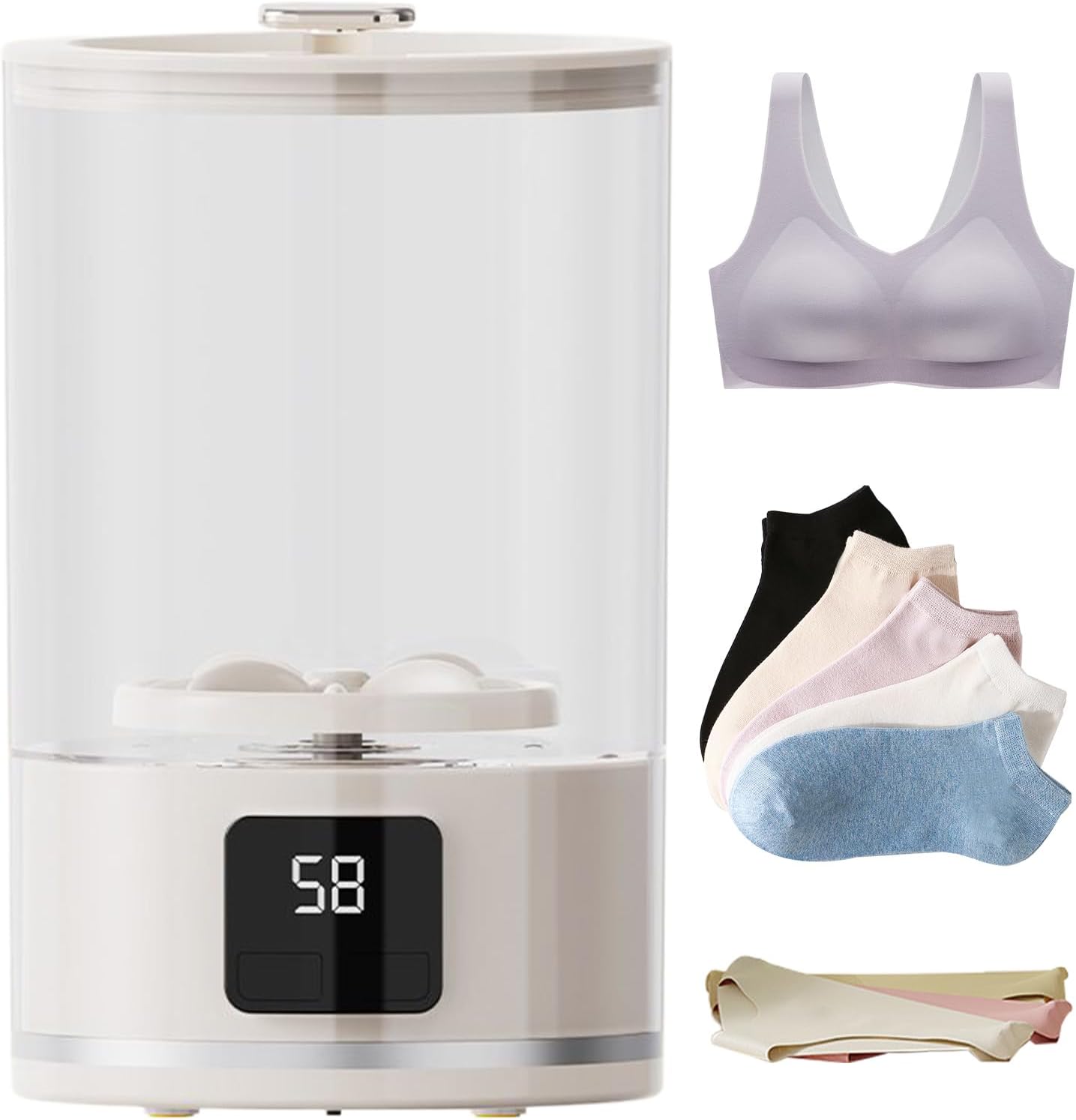 Travel Washing Machine - Portable Spin Washer, Compact Wash Tub | Compact Laundry Device With Basket Drain Feature For Travel Undergarments Socks And Camping Use, Foldable Washer For Dorm Life