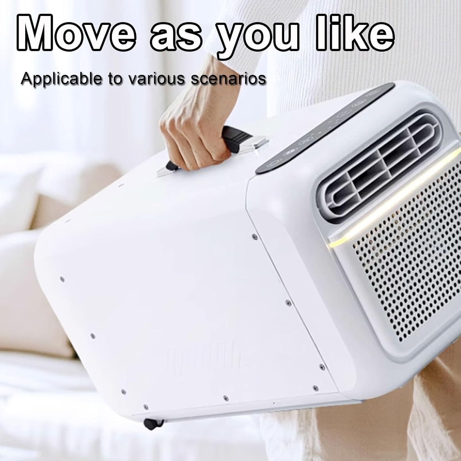 Small Room Air Conditioner Portable Air Conditioners Drain-Free Function with Remote Control and Touch Panel No Installation Required Suitable for Office Camping(Black)