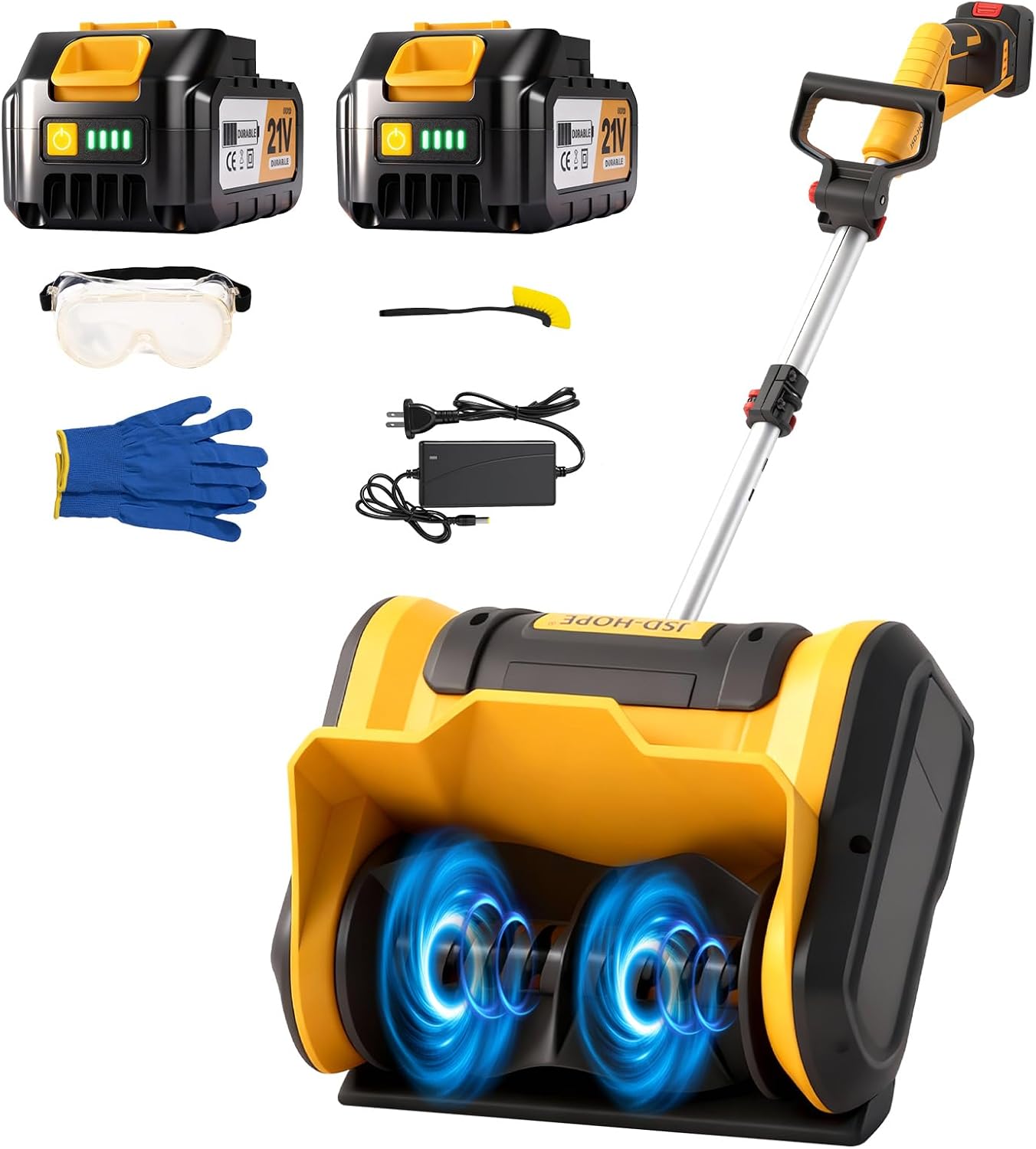 Brushless Cordless Snow Shovel, 12-Inch Electric Snow Blower with 2 4.0Ah Batteries & Fast Charger, Adjustable Front Handle, Directional Chute Lightweight 11lb for Driveway, Sidewalk, and Steps