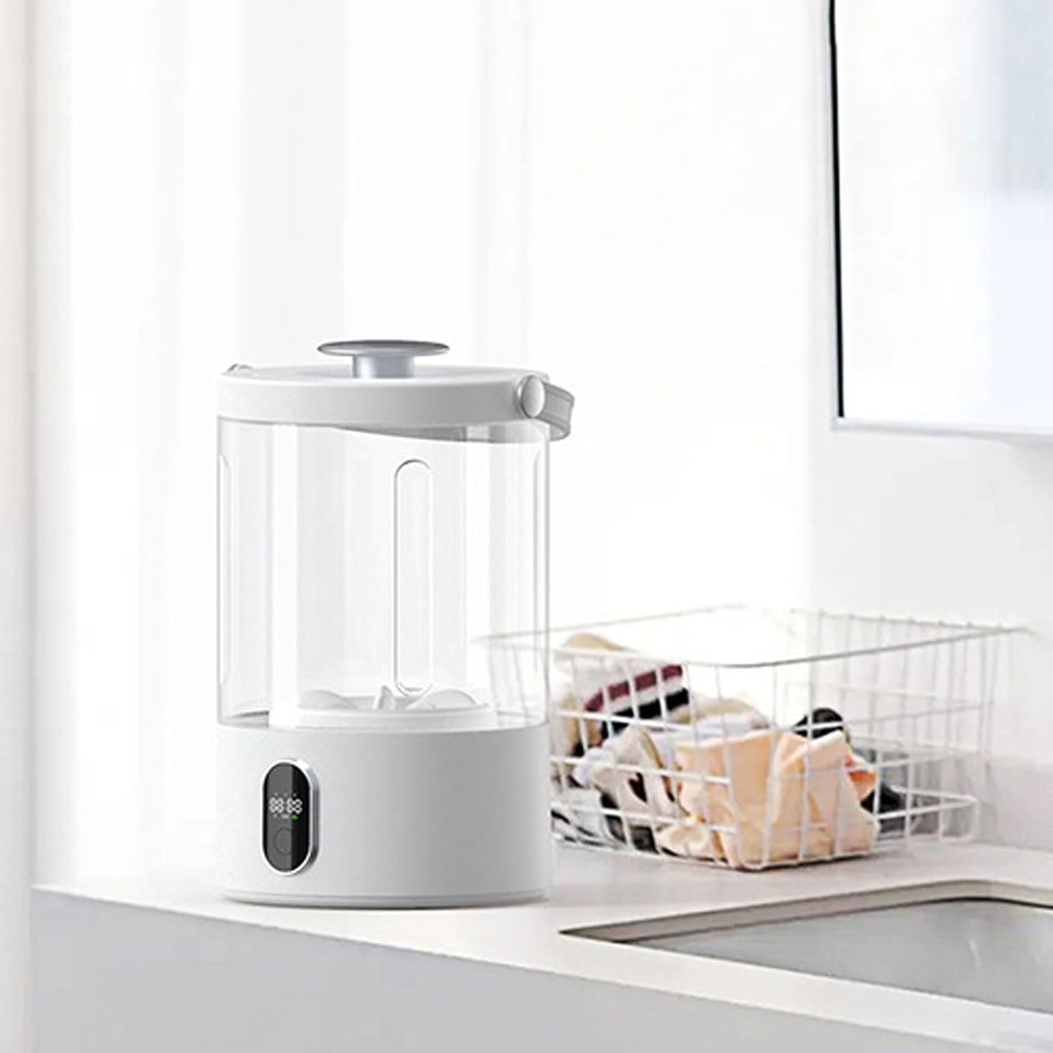 Portable Washing Machine, 1.3L Mini Underwear Washer Fully Automatic Portable Laundry Machine for Apartment, Travel, Camping, Home, Rechargeable