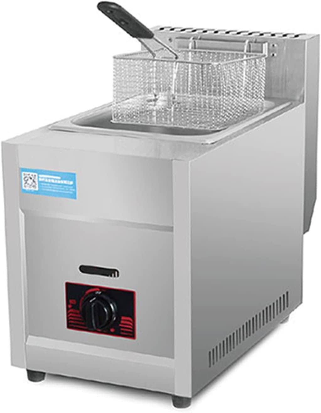 Professional Commercial Double Tank Gas Fryer, Stainless Steel Restaurant Kitchen Tabletop French Fries Fryer for Outdoor Camping, Portable Propane Liquefied Ga