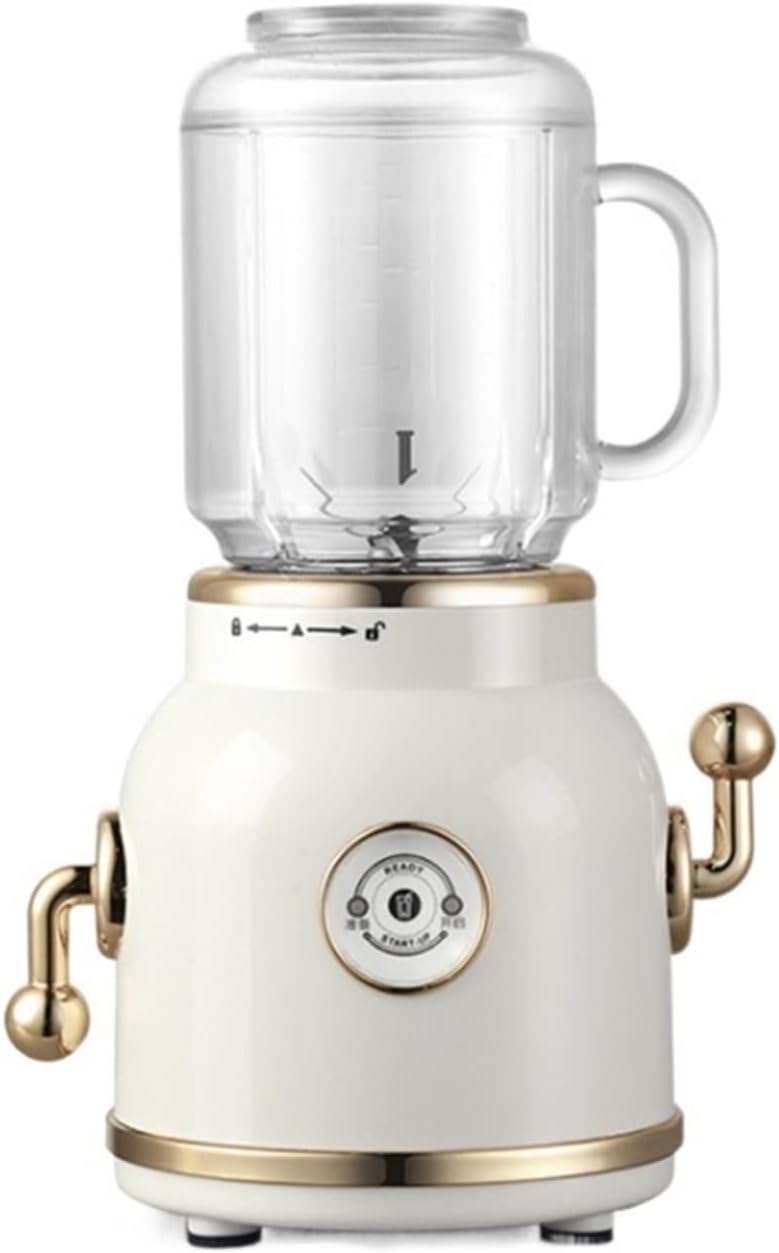 Retro Blender Household Semi-Automatic Juicer Portable Cup Body Cooking Machine Juice Chopping Vegetables Minced Meat LP (Color : Sapphire Blue, Size : USA) (Creamy White)