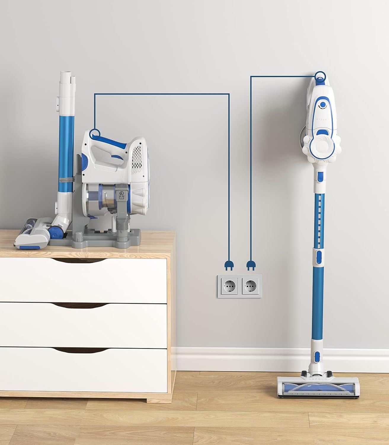 Cordless Vacuum Cleaner (Blue)