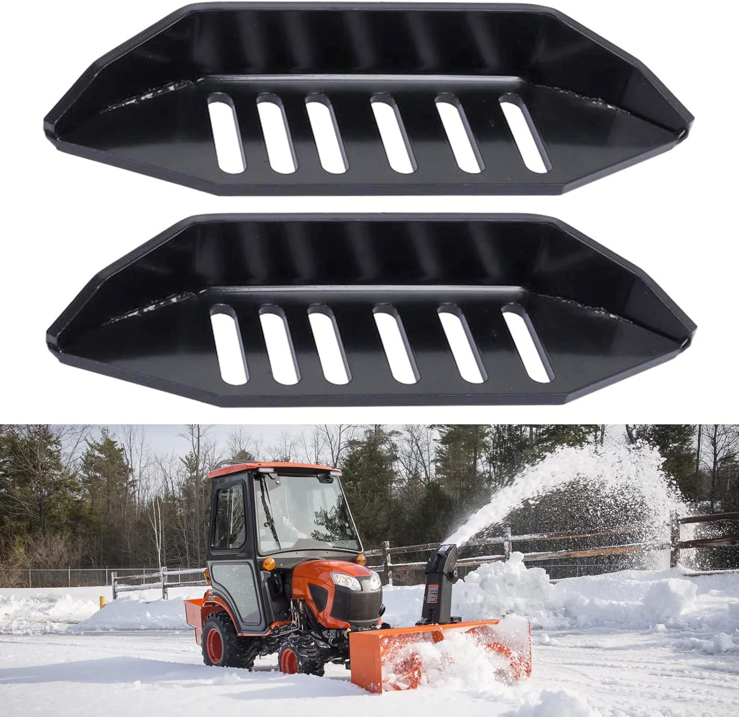 ELITEWILL Universal Snow Blower Skid Shoe Heavy Duty and Wide Snow Thrower Slide Shoes with Black Powder Coating Fit for All Stage Snowblowers