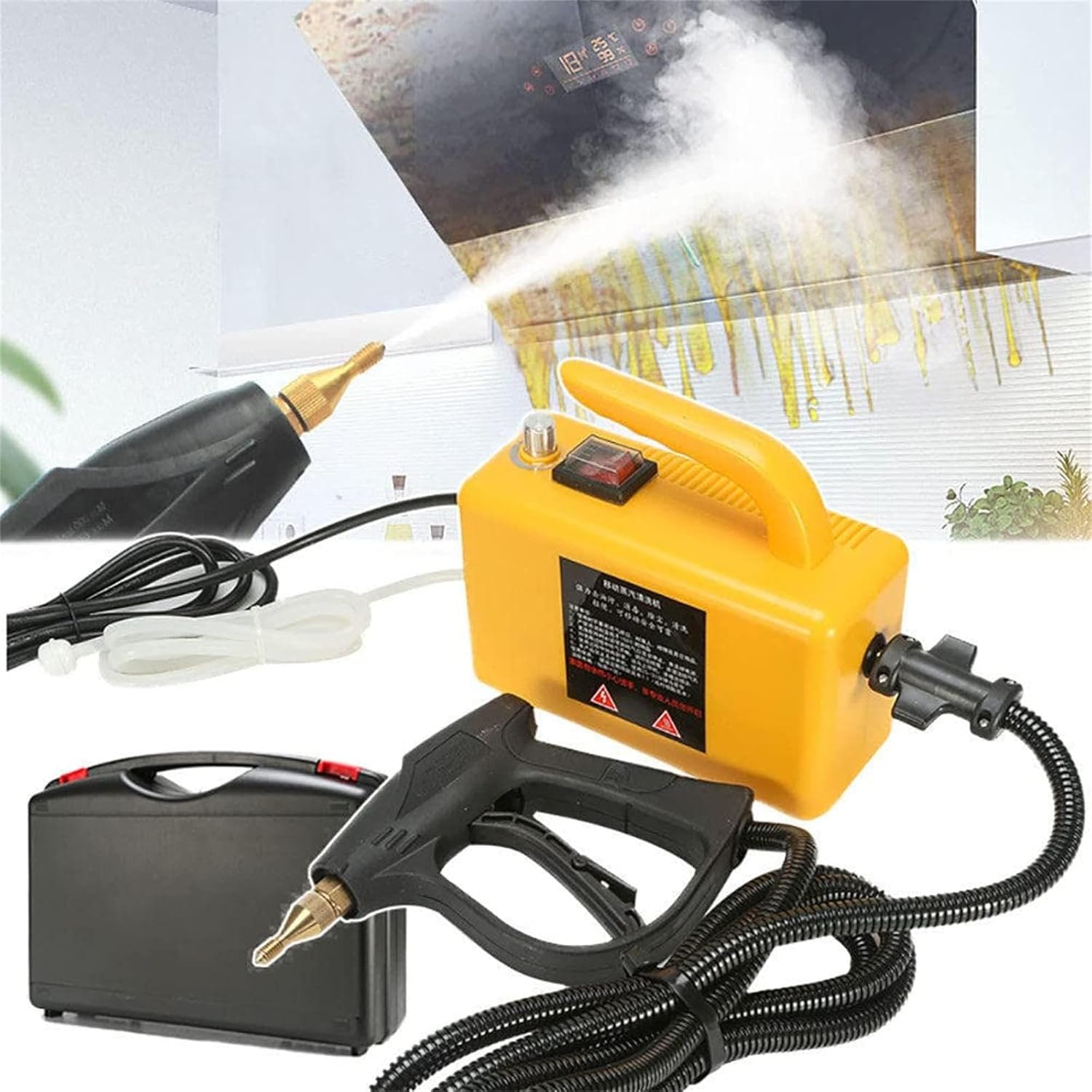 Portable Handheld Steam Cleaner, 2600W High Temperature High Pressure Steam Cleaning Machine for Stain Removal, Kitchenware, Air Conditioning, Carpet, Car