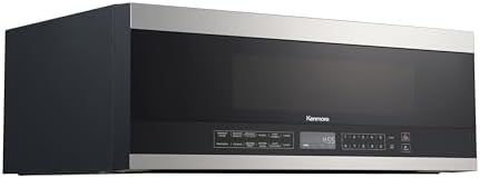 Kenmore KMOMJK12S2SW-10 Low Profile Over The Range Microwave Hood Combination Steam & Sensor Cooking, 11 Power Levels, 1.2 Cu Ft, Stainless Steel