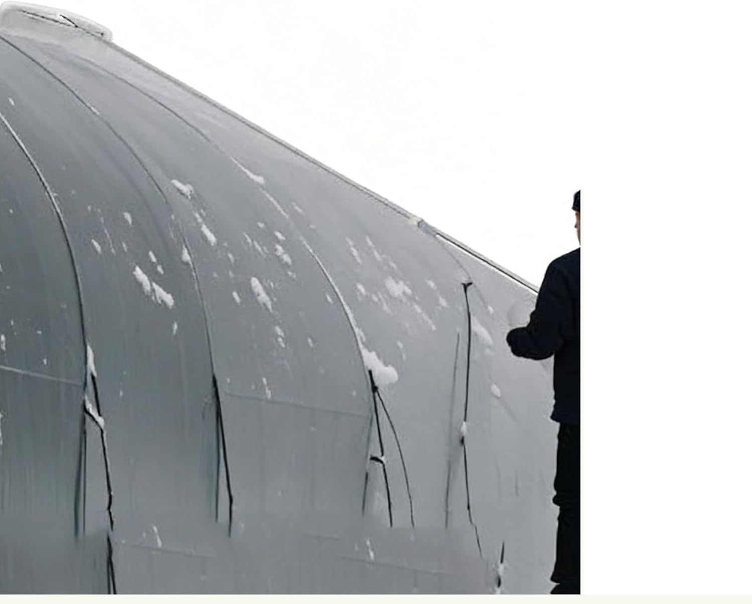 Greenhouse Snow Scraper with Telescoping Pole 2-6m, High Altitude Snow Roof Rake, Thickened Material Blade, Stable 3-Point Bracing, Heavy Duty Snow Removal Tool for Greenhouse Roof