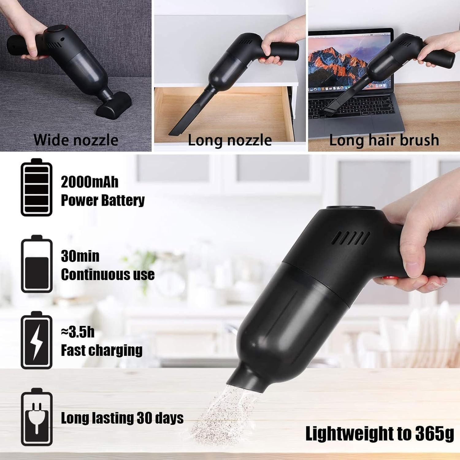Hand Held Vacuum, Car Vacuum Cleaner Wireless Handheld Mini Vaccum Cleaner for Car Home Desktop Cleaning Portable Vacuum Cleaner Car Product
