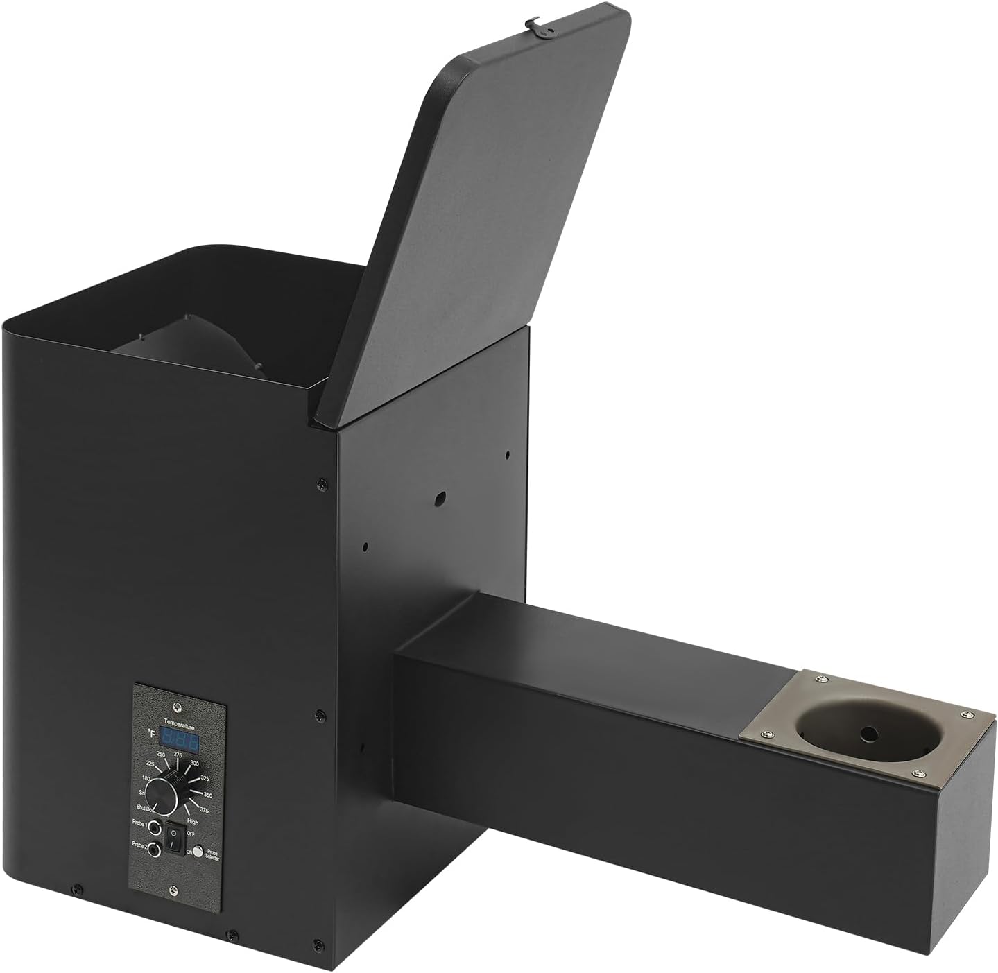 Pellet Smoker Hopper Kit, Vertical Pellet Hopper Left Side Mount Assembly Kit Electric Wood Pellet Smoker Grill Part with Digital Temperature Controller, for BBQ Smoke Bake Roast Brais