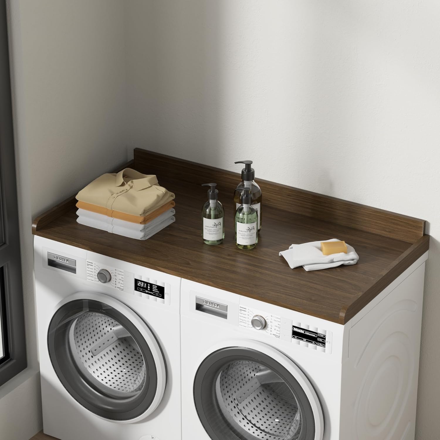 Washer Dryer Countertop, Washer Dryer Topper, Solid Wood Washers and Dryers Countertop, 54