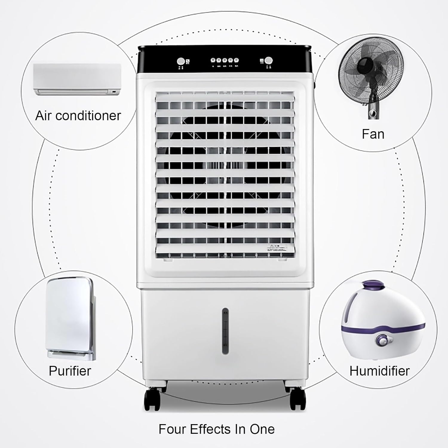 Evaporative Air Cooler, Personal Swamp Cooler with 38L Large Water Tank, 3 Speeds, Fast Cooling, Portable Air Conditioner for Room