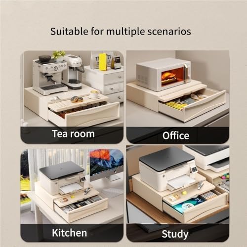 Adjustable Countertop Shelf, Microwave Stand with Drawer for Kitchen Appliances, Organizes Ovens, Rice Cookers