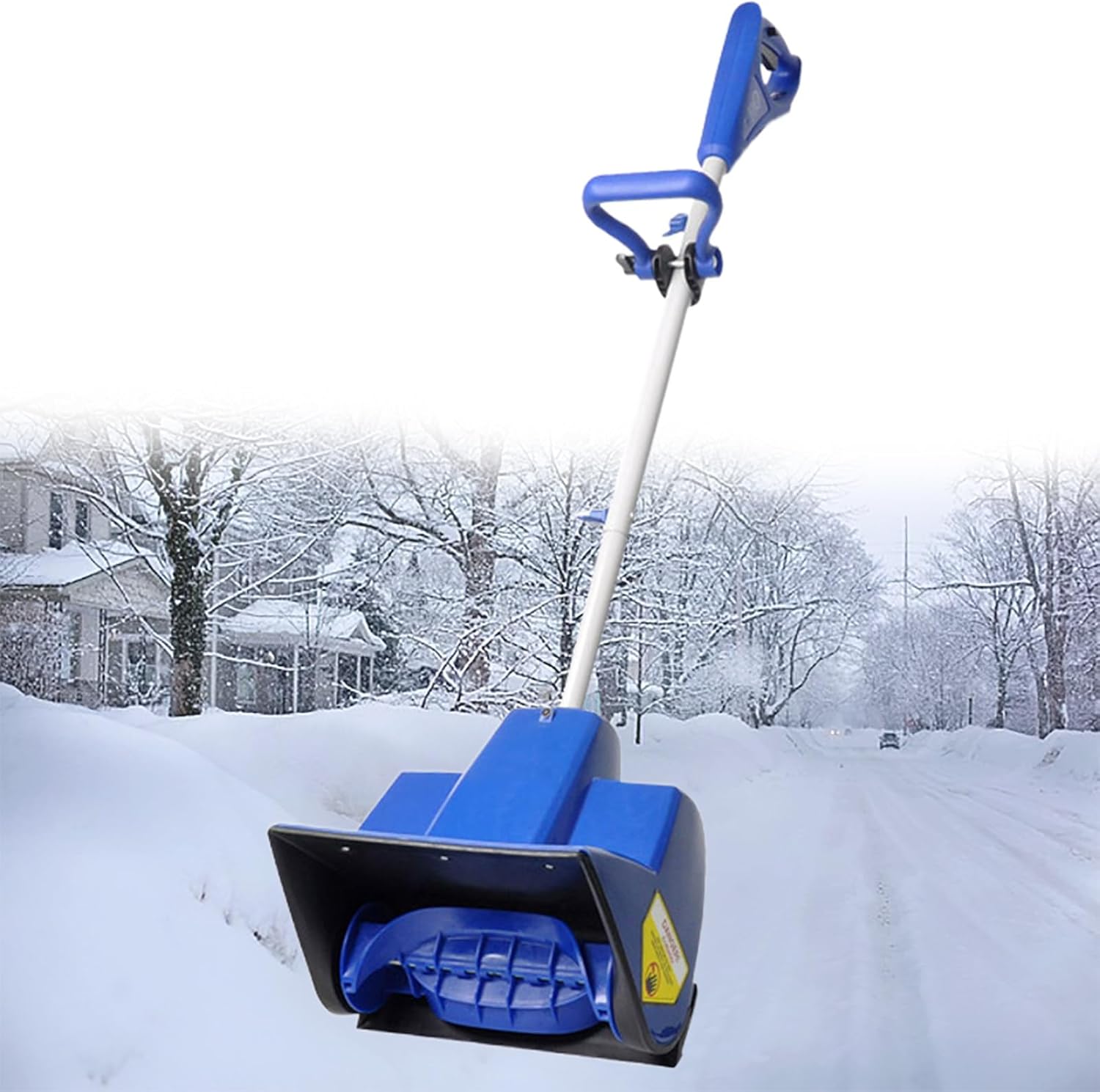 24V Cordless Electric Snow Shovel, 28cm Wide, Brushless Motor, 2 Battery, Fast Charger, for Driveway, Patio, and Deck Clearing