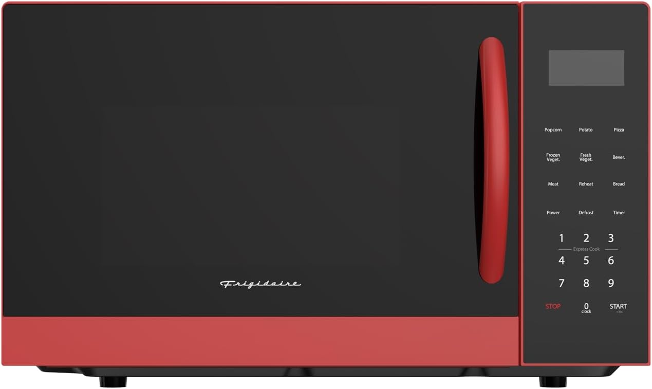 FRIGIDAIRE Microwave Oven, 900 Watts with 10 Power Levels, Red