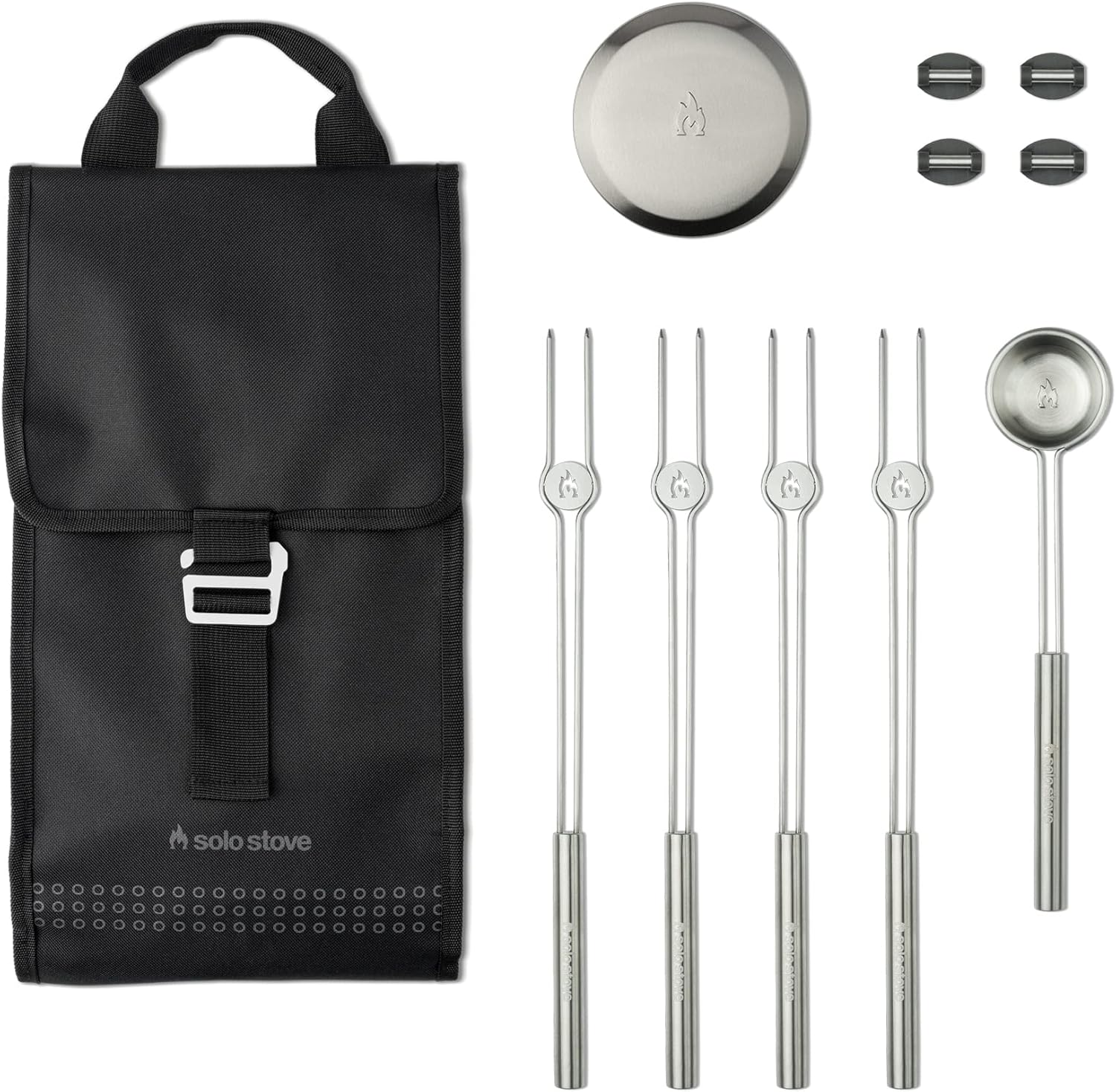 Solo Stove Mesa Accessory Pack | Incl. 4 Stainless Steel Mini Sticks + Stick Rests, Pellet Scoop, Mesa Lid, Carry Case, Accessories for Outdoor Fire Pit, 8.8 x 16 in, 2.2 lbs