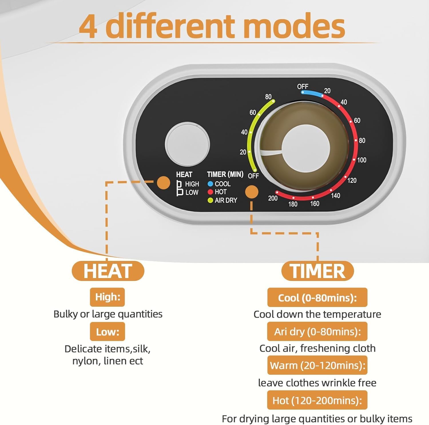 Compact Laundry 120V Clothes Stainless Steel Inner Tub, Electric Machine for Small Space, Apartments, hostels, RVs Portable Dryer, 1.5 Cubic Feet, Gray