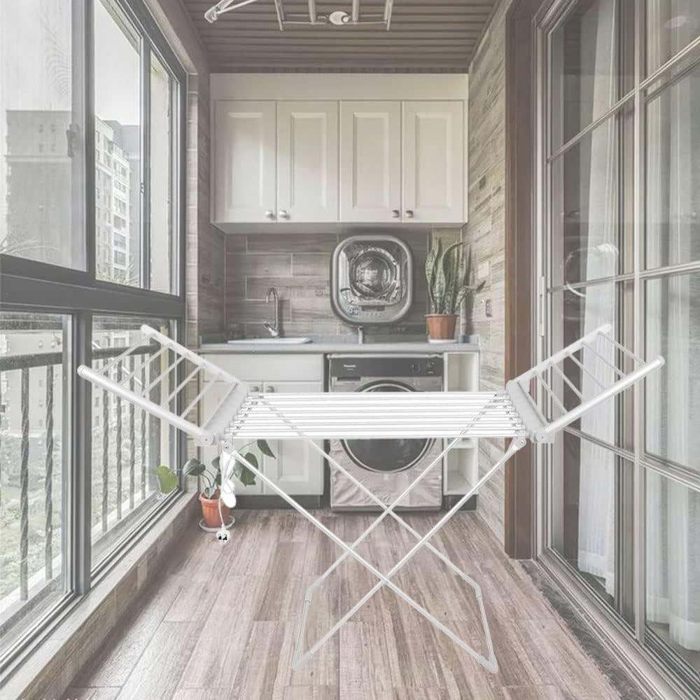 Electric Heated Clothes Airer Dryer - Towel Warmer, 230W Fast Laundry Washing Dr 230W Fast Laundry Washing Drying Indoor Horse Rack, Efficient Laundry Drying Rack for Clothes, Towels, Linens