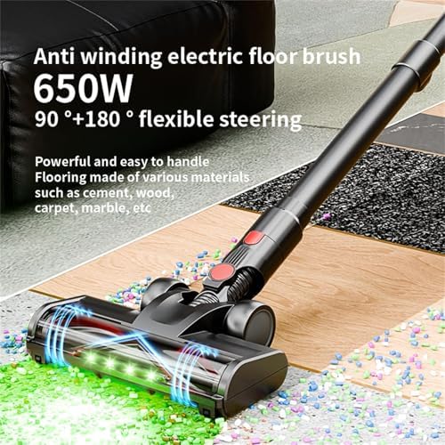 Cordless Stick Vacuum Cleaner 40kPa Suction 40min Runtime Touch Screen Wall Mountable Charging Stand for Home Use