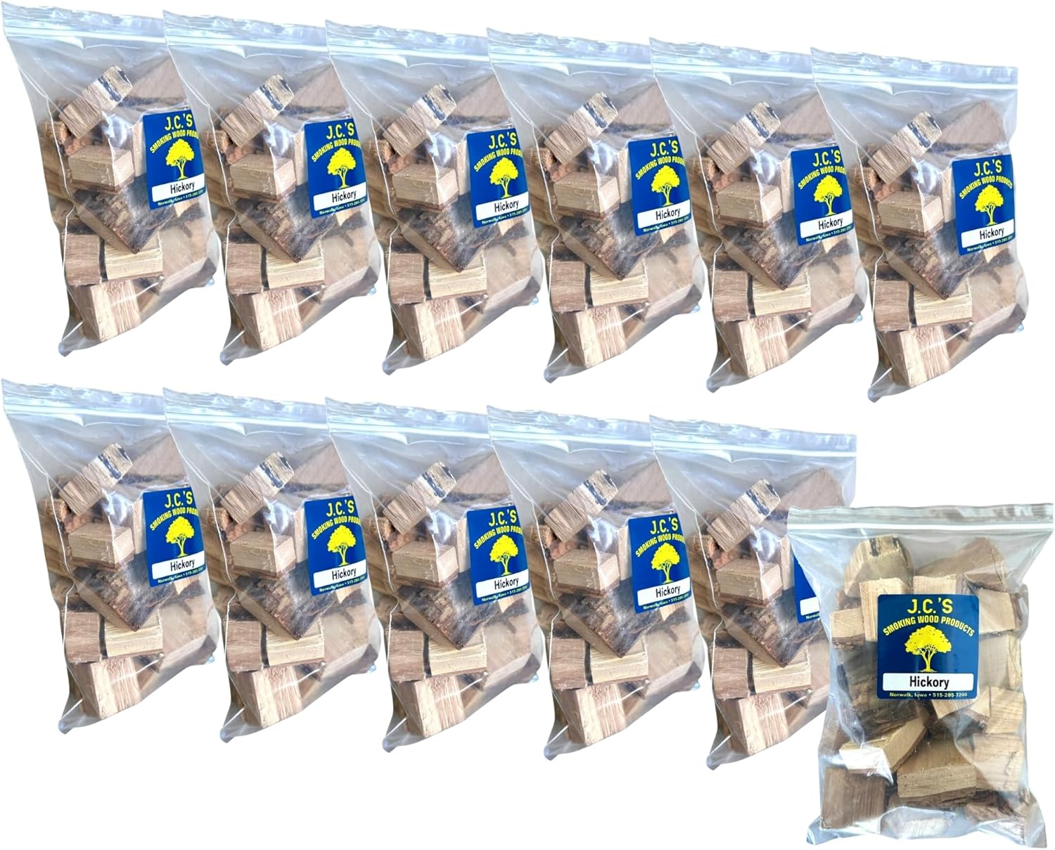 J.C.'s Smoking Wood Chunks - Gallon Sized Bag - Hickory 12PK