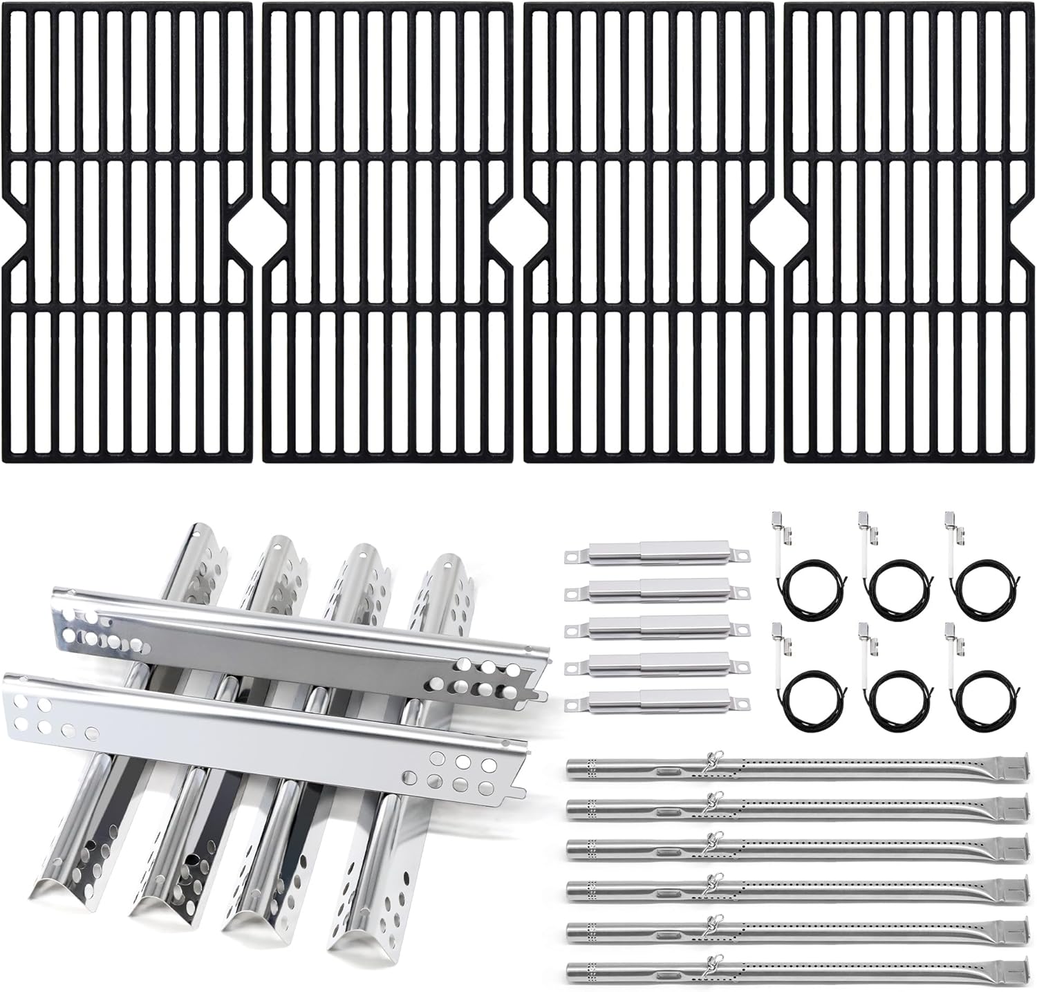 Grill Replacement Parts for Charbroil Advantage 6 Burner 463240115, 466240115, 466235816, Cast Iron Grill Grates, Heat Plates Tents, Burners and Igniters for Char-Broil Advantage 463240115