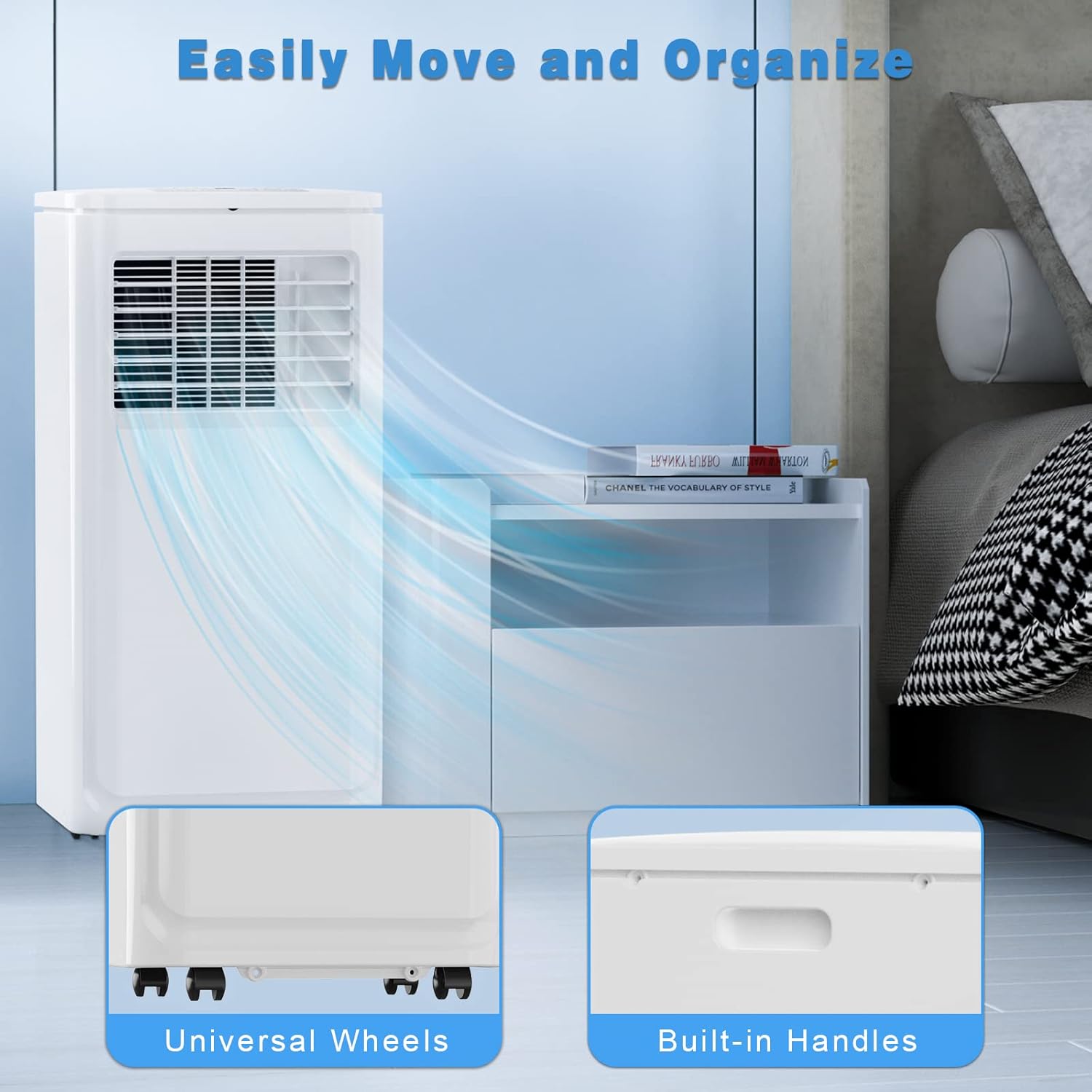 OFIKA 8000 BTU Portable Indoor Air Conditioner,Portable AC Unit for Room Up to 350 Sq.Ft,3-in-1 Room Air Conditioner with Remote Control,Digital Display,Window Mount Kit,24H Timer