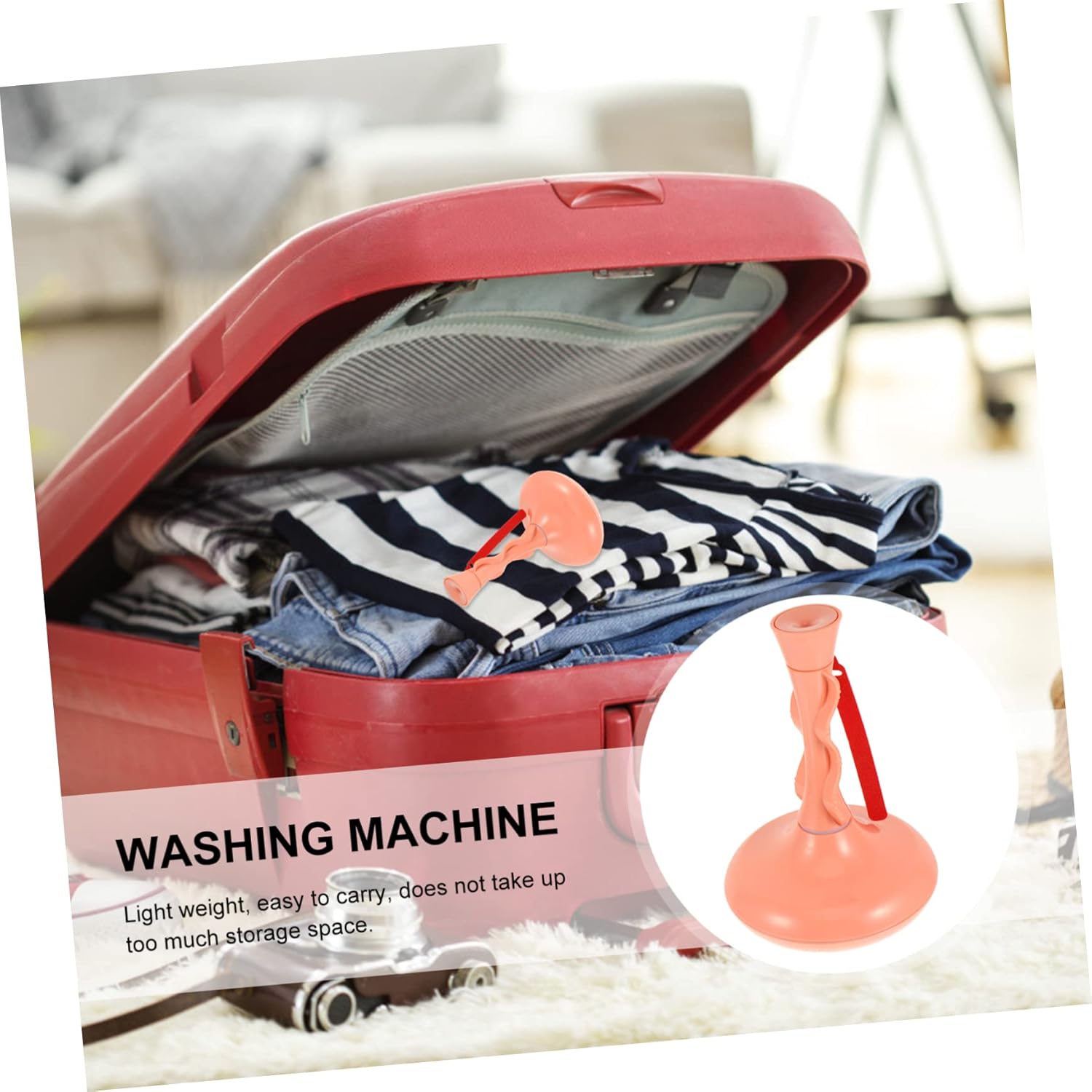 Veemoon 360degree Portable Turbine Washer High-efficiency Laundry Tool for Travel Compact for Clothes Deep Cleaning Washing Supplies for Rvs and