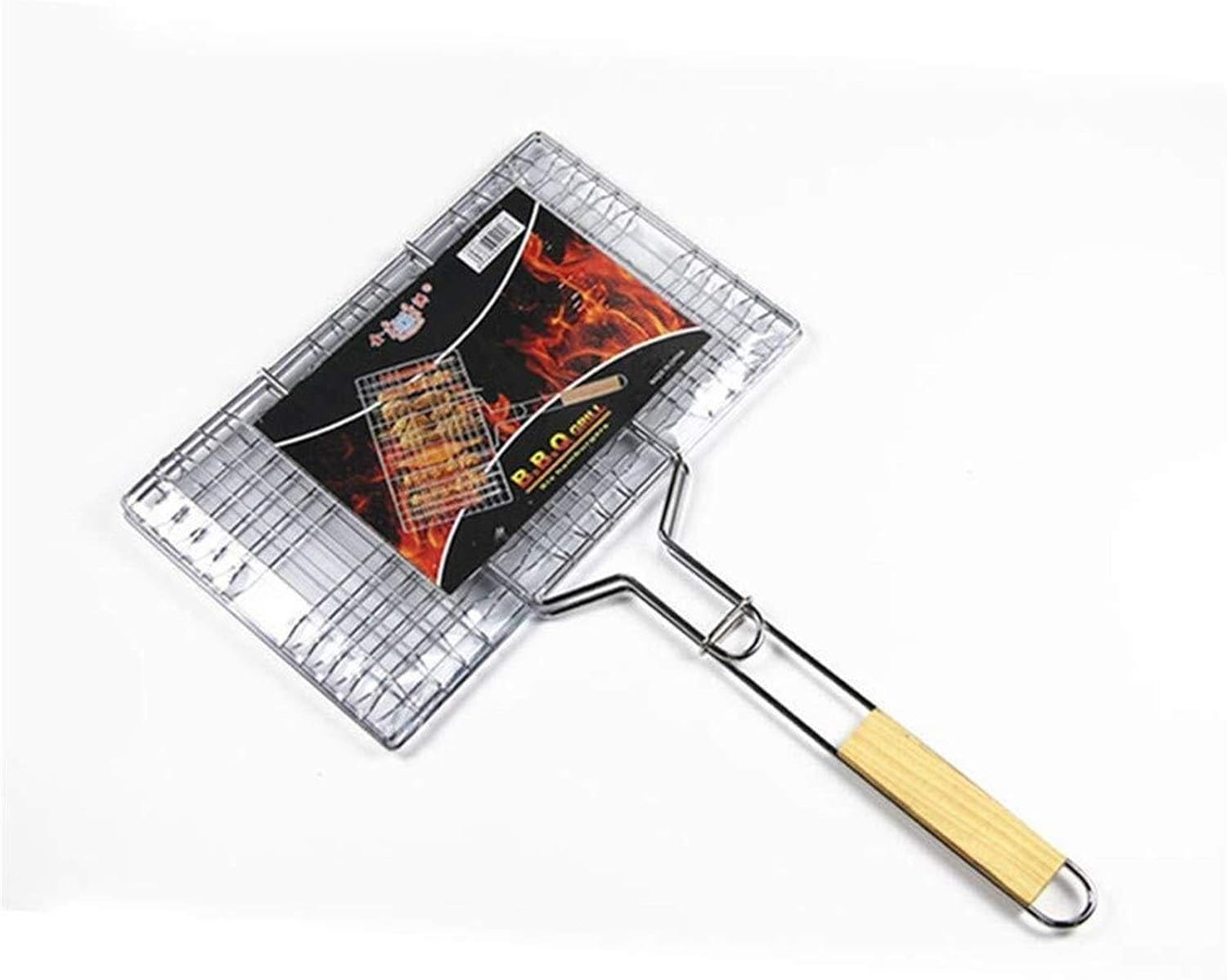 Grill Basket,BBQ Grill Rack, Barbecue mesh Clip,34 X 21Cm Outdoor Stainless Steel Barbecue Mesh Clip Supplies Accessories Grilled Clamp Grilled Fish Grilled Mesh Sandwich Burger