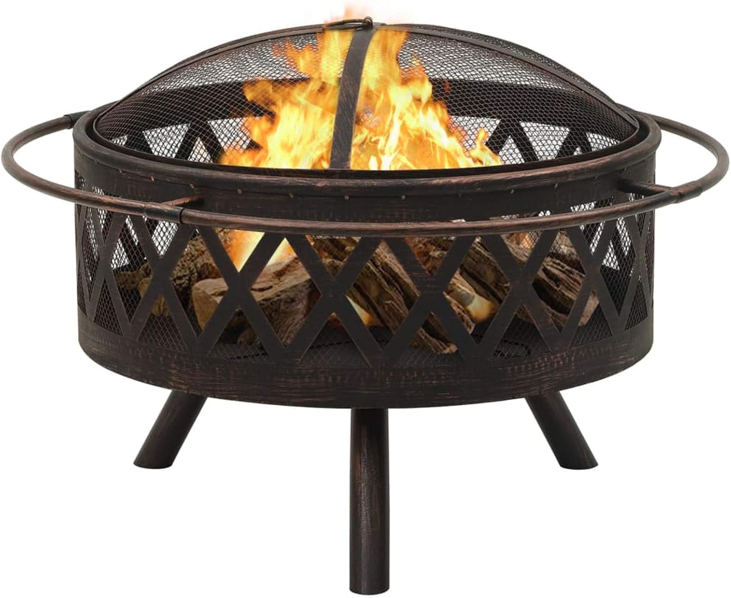 Fire Pits & Outdoor Fireplaces Rustic Fire Pit with Poker 29.9