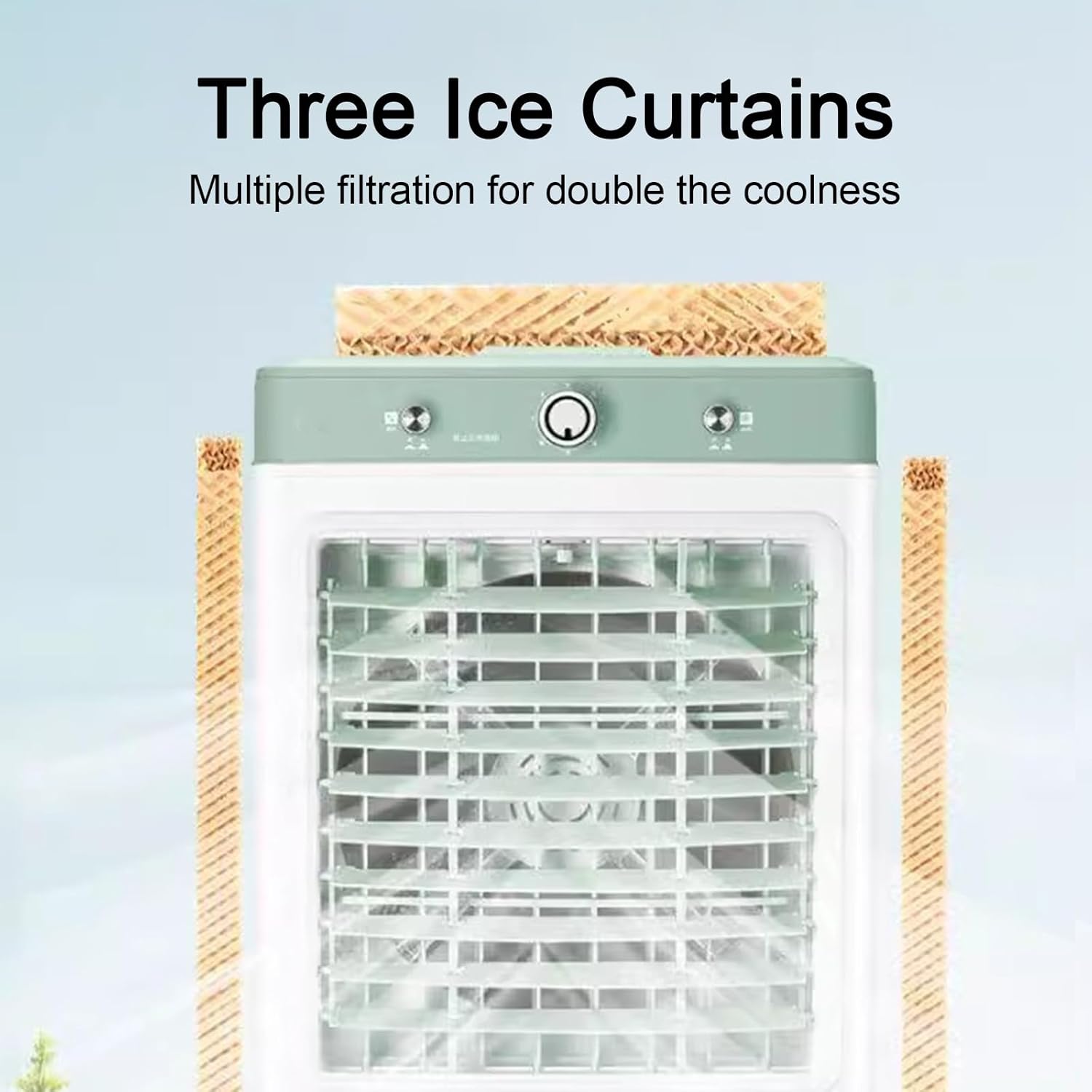 Portable Swamp Cooler, Evaporative Air Cooler, 10.5 Gal Water Tank, 4 Ice Packs, 3 Wind Speeds, Swamp Air Conditioner for Indoor, Outdoor, Garage(47x34x101cm(18.5x13.4x39.8in))