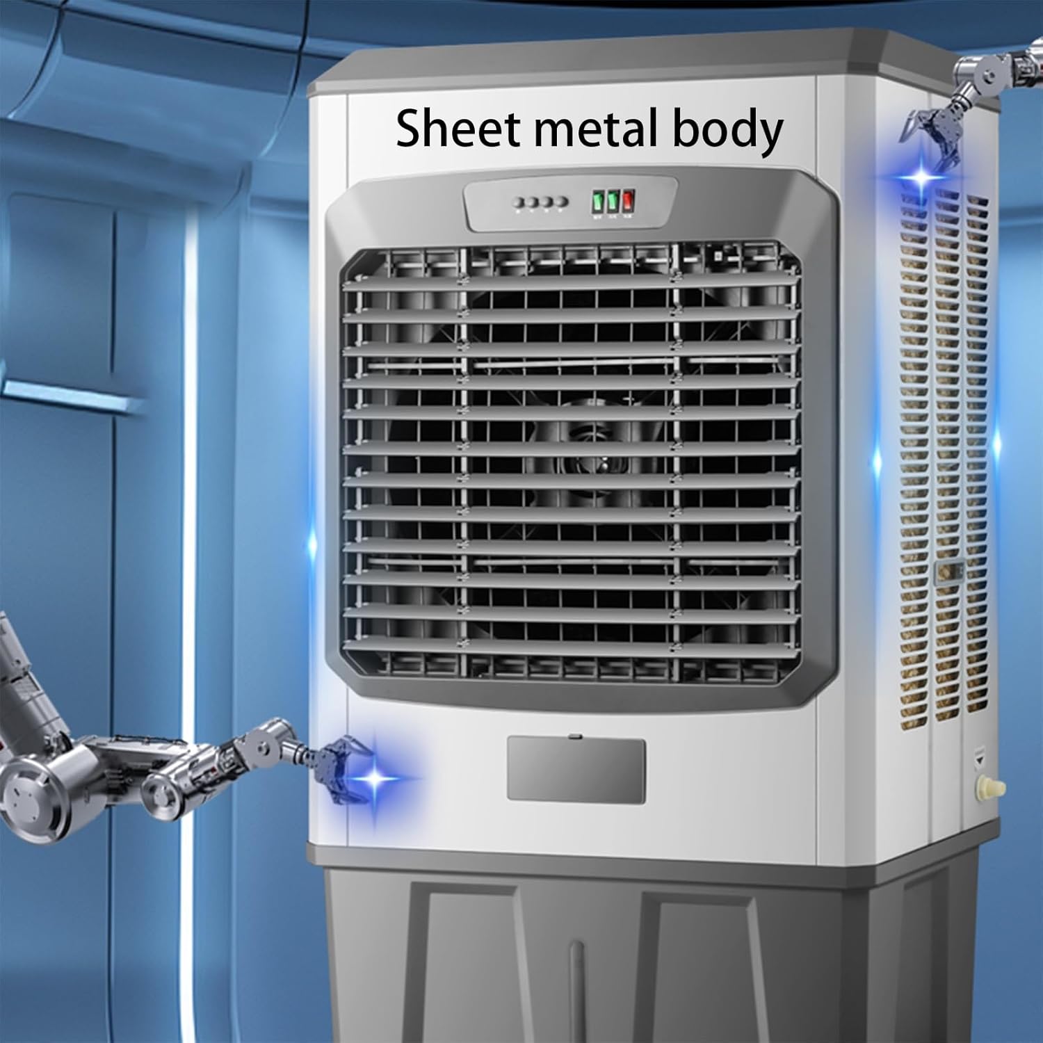 Portable Swamp Cooler, Evaporative Air Cooler with 3 Speeds, Industrial Air Conditioner for Indooor Outdoor Patio Garage(75 * 48 * 160cm)