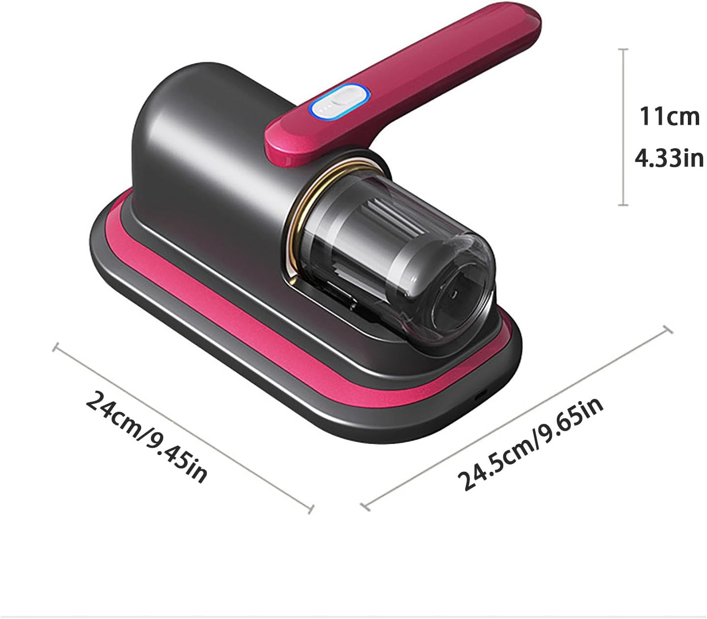 Handheld UV Mattress Vacuum Cleaner, High-Frequency Deep Cleaning Dust Remover with 10Kpa Suction, Cordless, Low Noise, Vibrates 8,000 Times/Minute for Pillows, Sofas, Brown