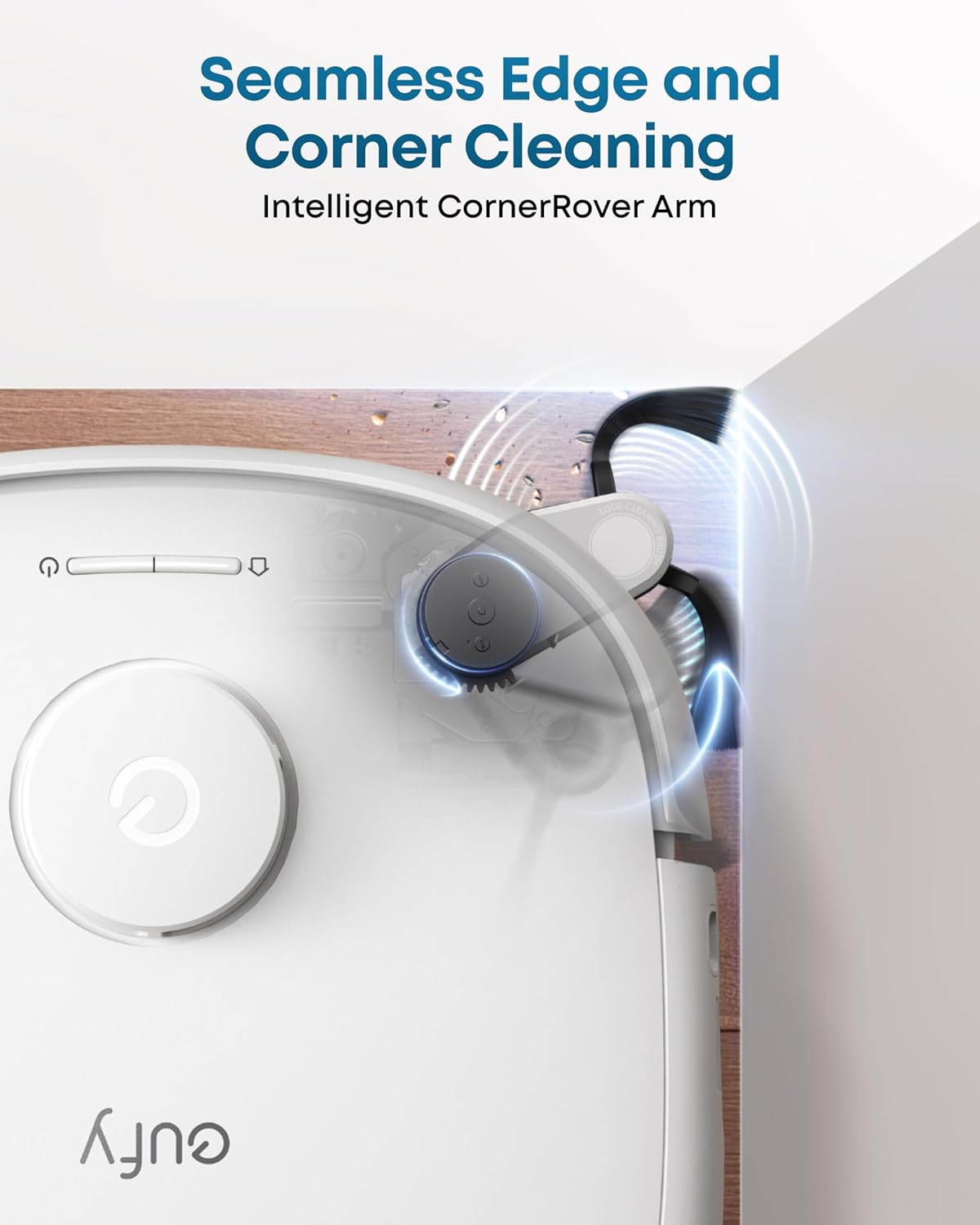 eufy Robot Vacuum E25, HydroJet System with Roller Mop, 20,000 Pa Turbo Suction, All-in-One Robot Vacuum and Mop Combo, Edge-to-Corner Cleaning, Zero-Tangle Design, AI Obstacle Avoidanced, White