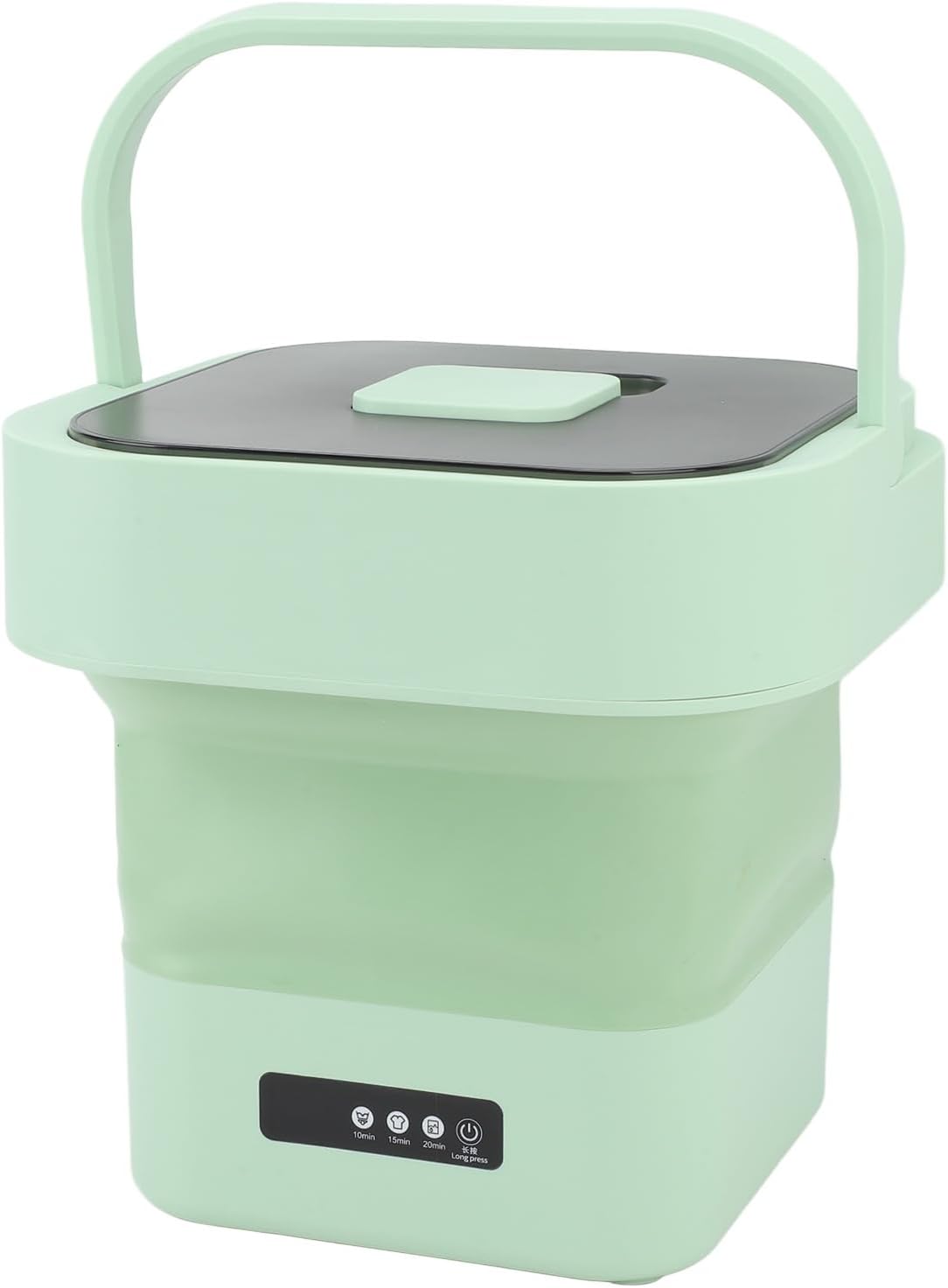 AUNMAS 10L Large Capacity Portable Washing Machine, Fully Automatic Foldable Mini Washer with Soft Spin Drying Function and Drain Hose for RV Camping Dorm (US Plug)