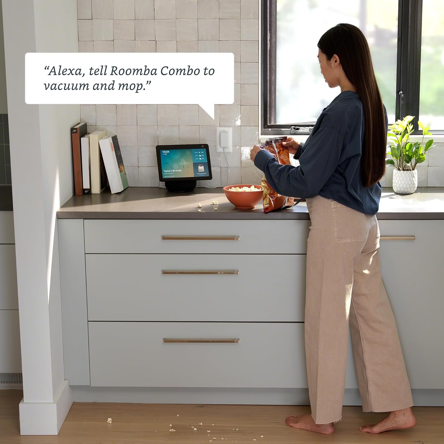 iRobot Roomba Combo i3+ (3574) Robot Vacuum & Mop – Self-Empty for Up to 60 Days, Clean by Room with Smart Mapping, Dual Multi-Surface Brushes for a Thorough Clean, Ideal for Homes with Pets