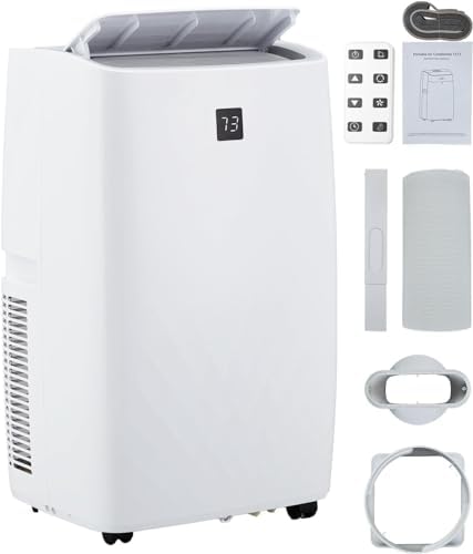 14,000 Btu Portable Air Conditioners for Room Up to 750 Sq. Ft, 3-1 Portable AC Unit with Remote Control, Dehumidifier & Fan Modes, 24H Timer, Window Kit for Large Room, White