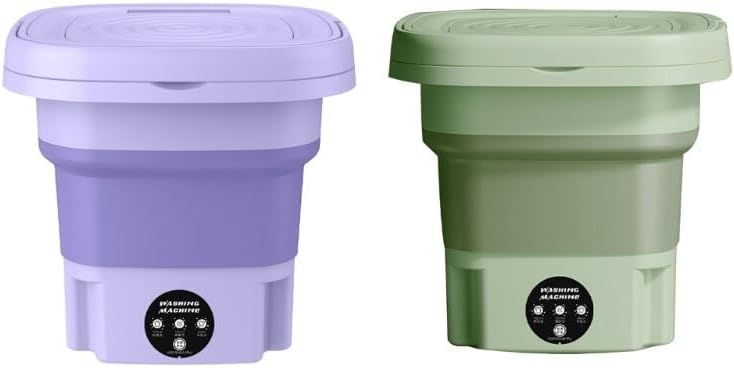 M2EE Foldable Washing Machine Automatic Portable Mini Underwear Sock Small Items 10W Washing Machine with Centrifuge 8L (Color : PL)