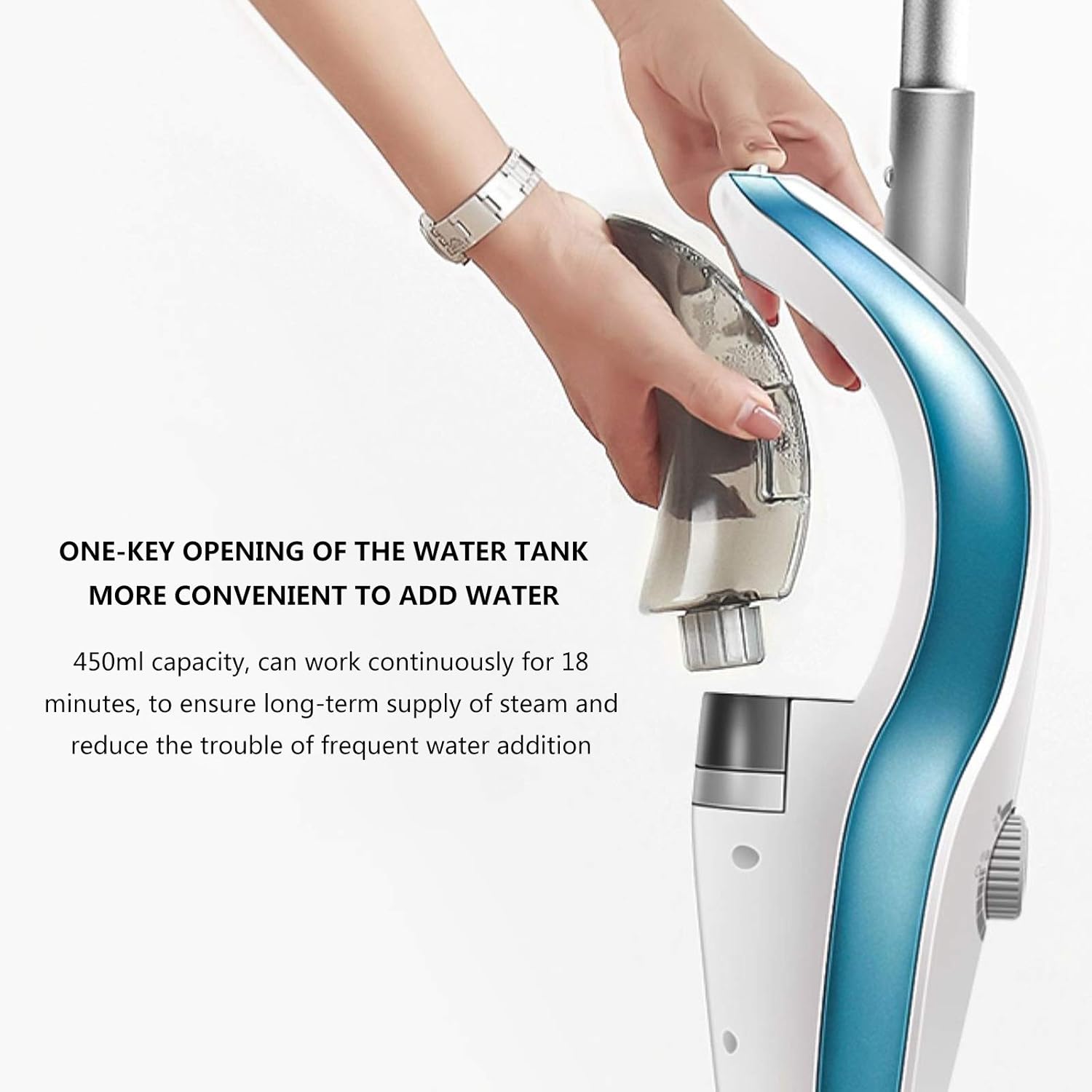 Blue Floor Steam Mop 1500W Power Handheld Vertical Floor Steam Cleaner Wireless Electronic Mop Handheld Mode