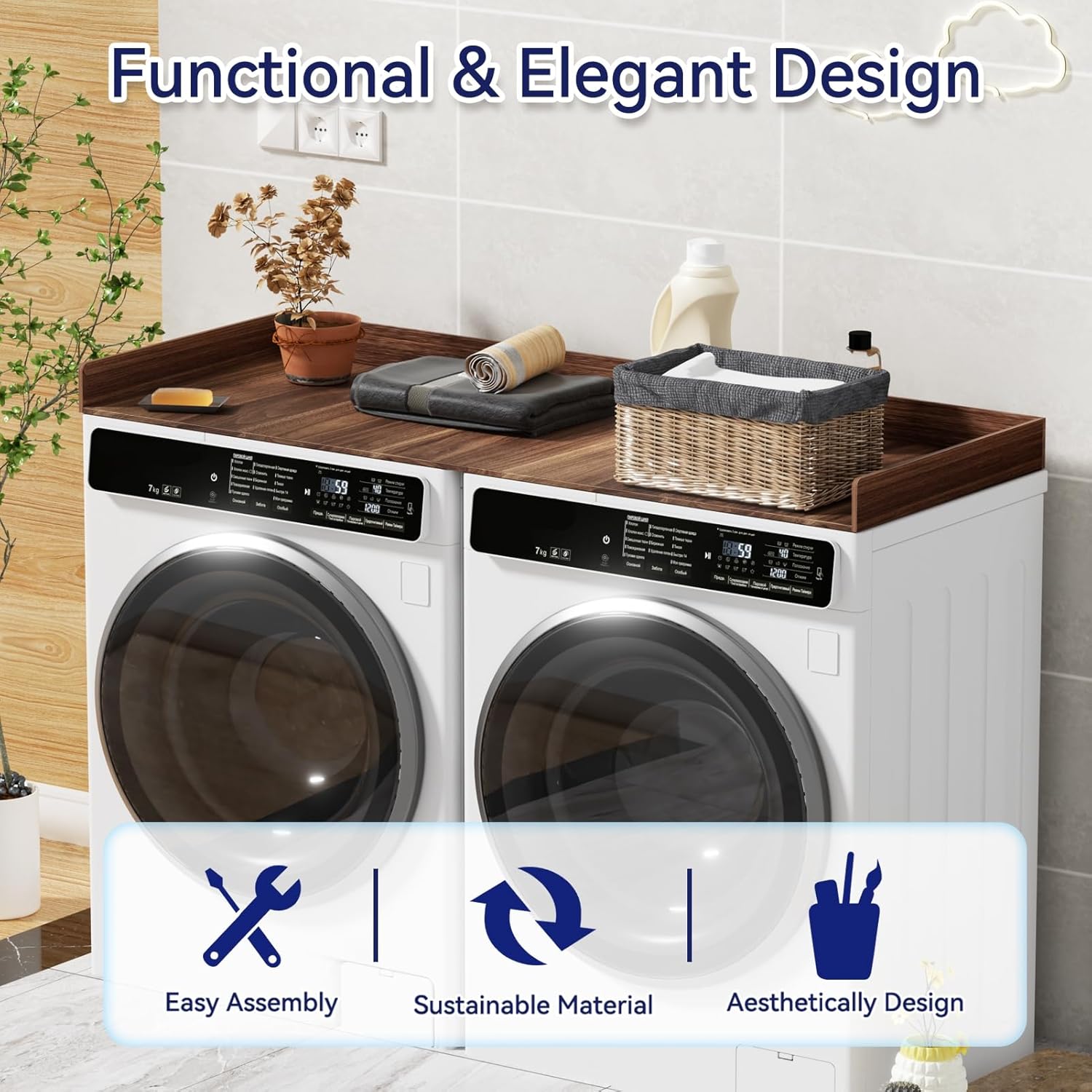 Walbest Washer Dryer Countertop, 54