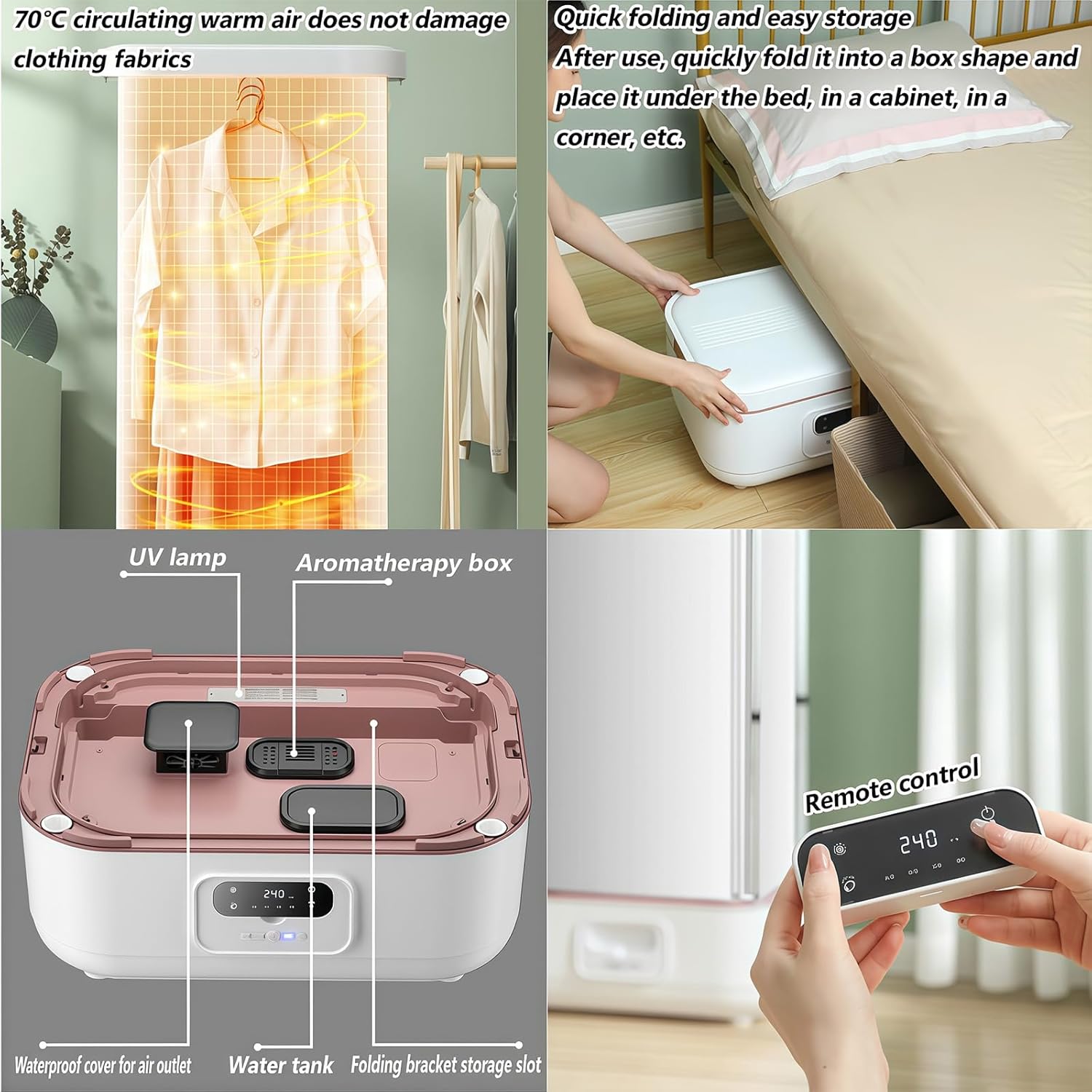 Steamer For Clothes-Iron Machine For Clothes,900W Electric Clothes Dryer,Portable Steam Drying Smart Machine,Automatic Ironing Machine, Quick-Drying Steam