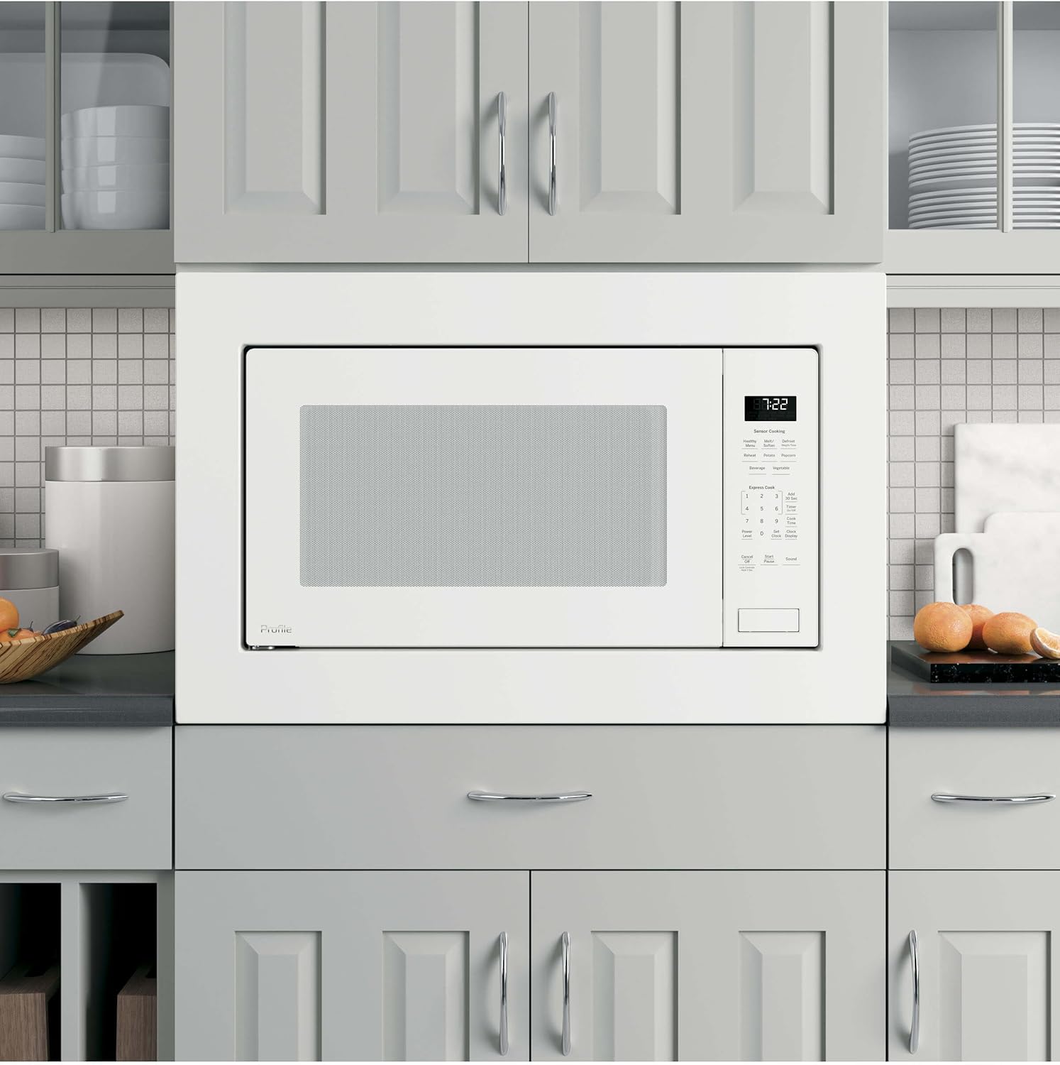 24 Inch Built-In Microwave with Sensor Cook, Instant On Controls, Extra-Large Turntable, Control Lockout, Weight & Time Defrost, Kitchen Timer and 2.2 cu. ft. Capacity