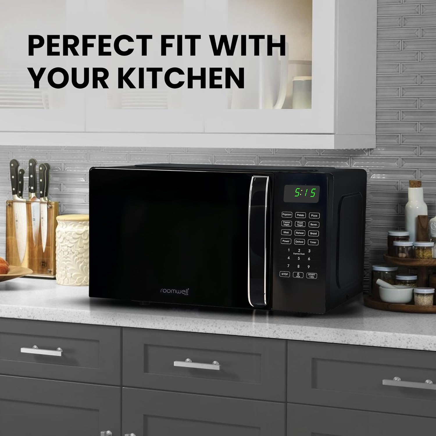 0.7 Cu Ft Microwave Countertop Small with Digital Display, 700 watt Microwave Black has 10 Power Levels & Auto Defrost Function Mini Microwave Oven Compact With Child Lock For Dorm, Home, Office