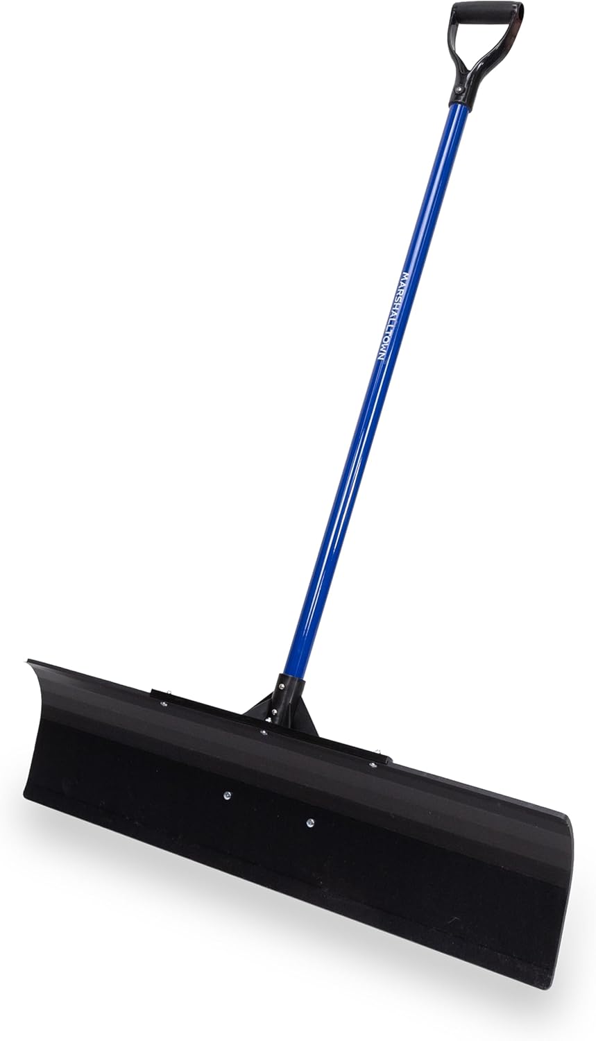 Marshalltown Polar Pusher 36 Inch Snow Pusher Shovel, Lightweight Non-Stick UHMW Blade Makes Plowing Snow Easy, Made in The USA, SNOWP36