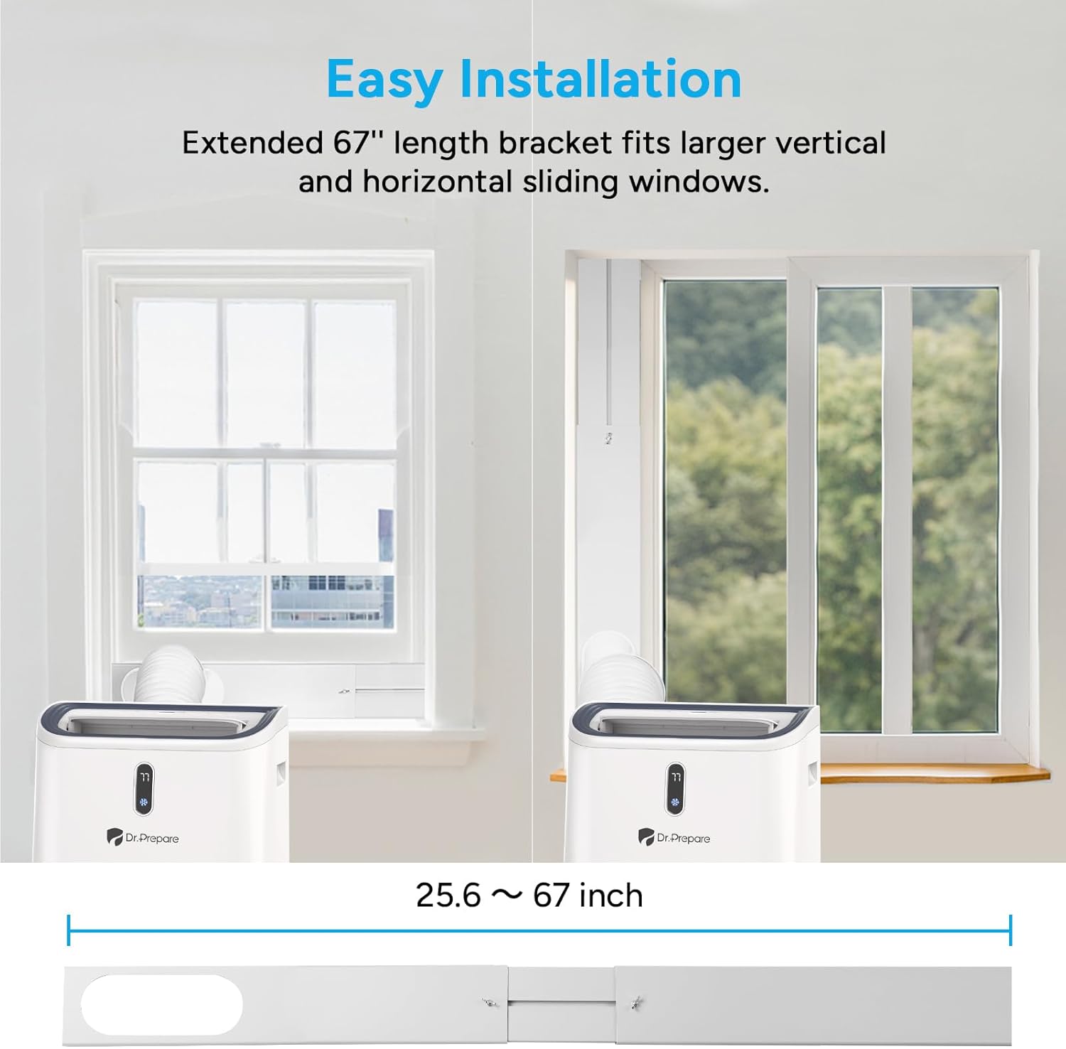 DR.PREPARE 14,000 BTU Portable Air Conditioner with WiFi Enabled, Cooling, Dehumidifier, Fan & Sleep Modes 4-in-1 Portable AC w/Remote Control & 67'' Window Kit, Cools Up To 700 sq. ft, 1-24H Timers