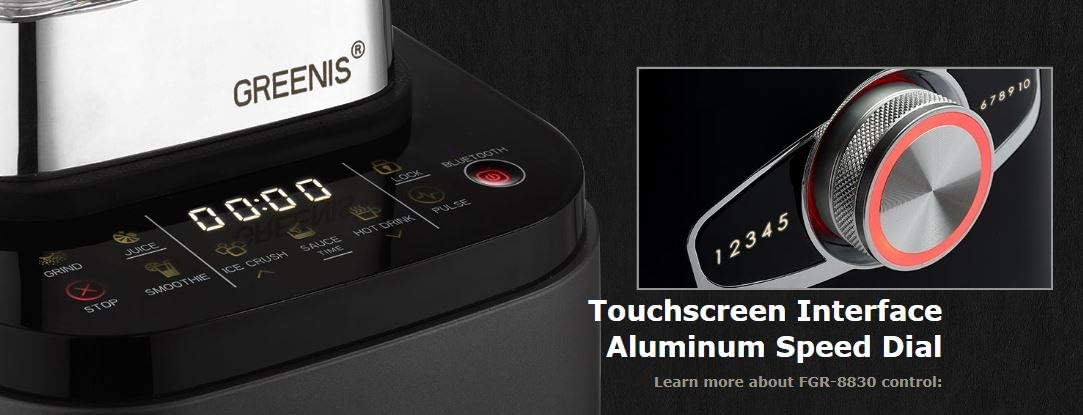 Greenis FGR 8830 Smart Power Blender - BLACK with, Thermometer in Tamper